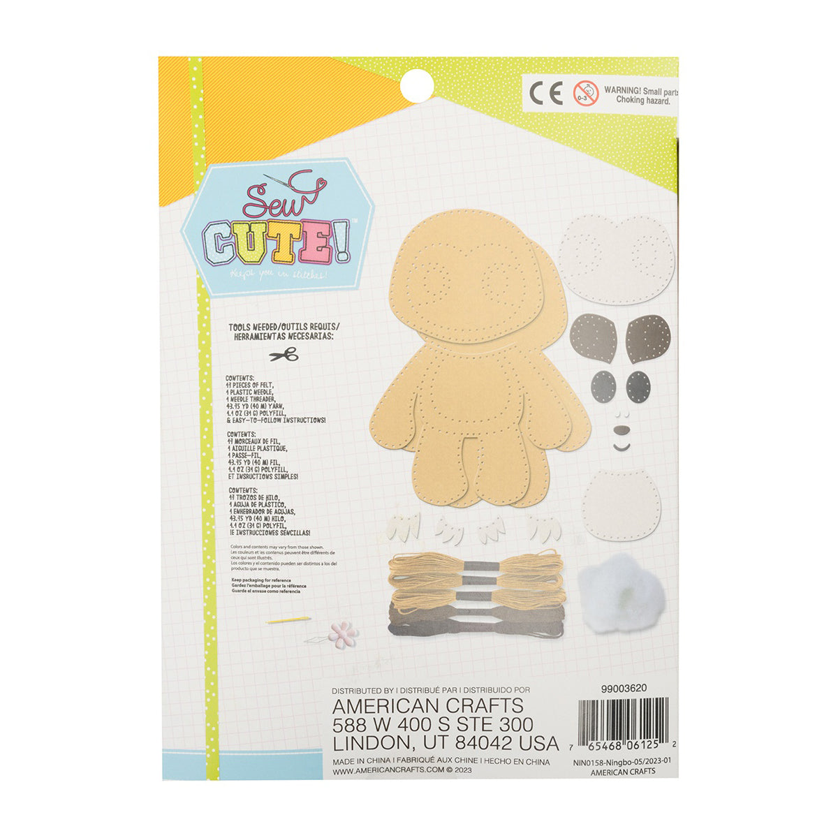 AC Kids Felt Sewing Kit - Sloth