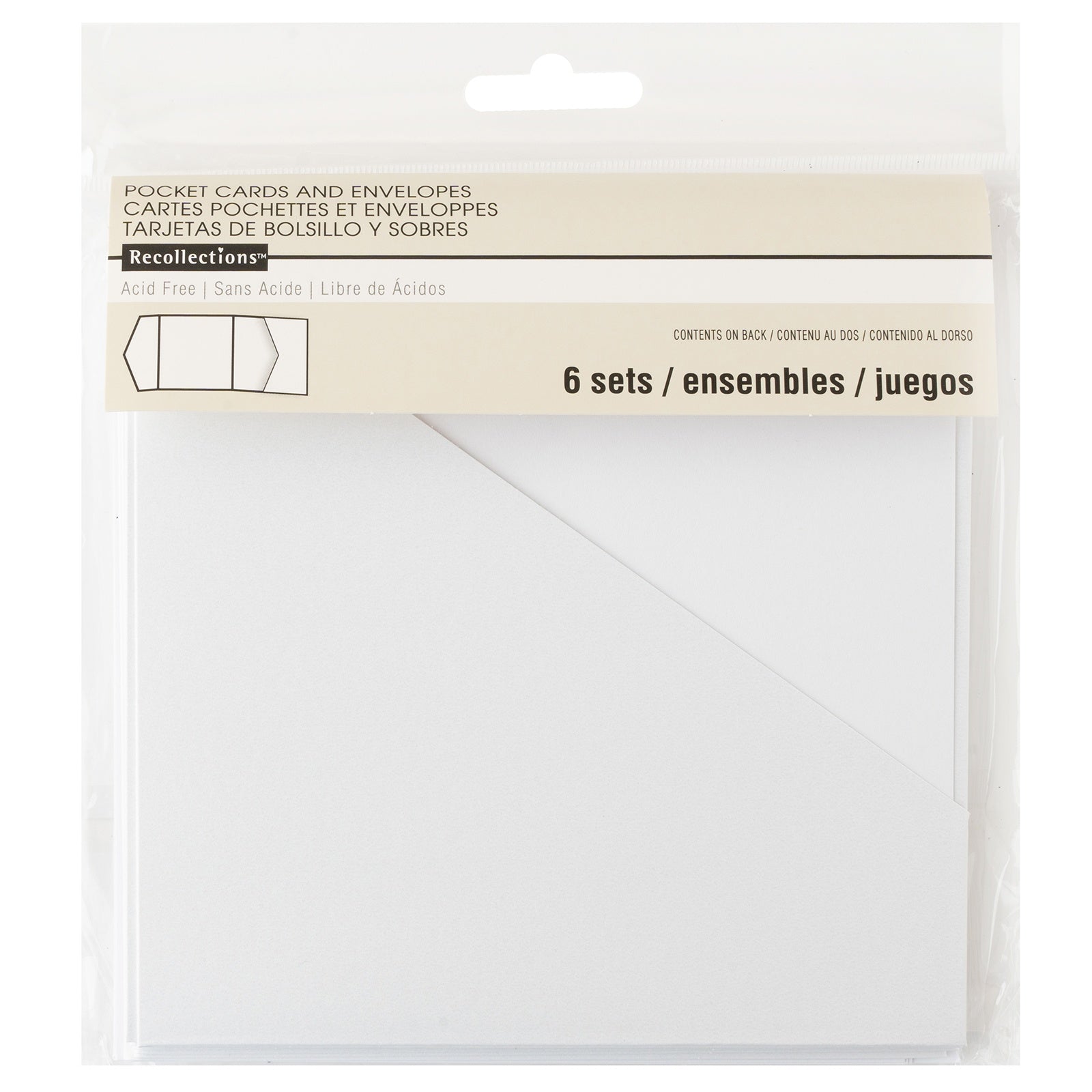 Recollections White Shimmer Pocket Cards and Envelopes Set