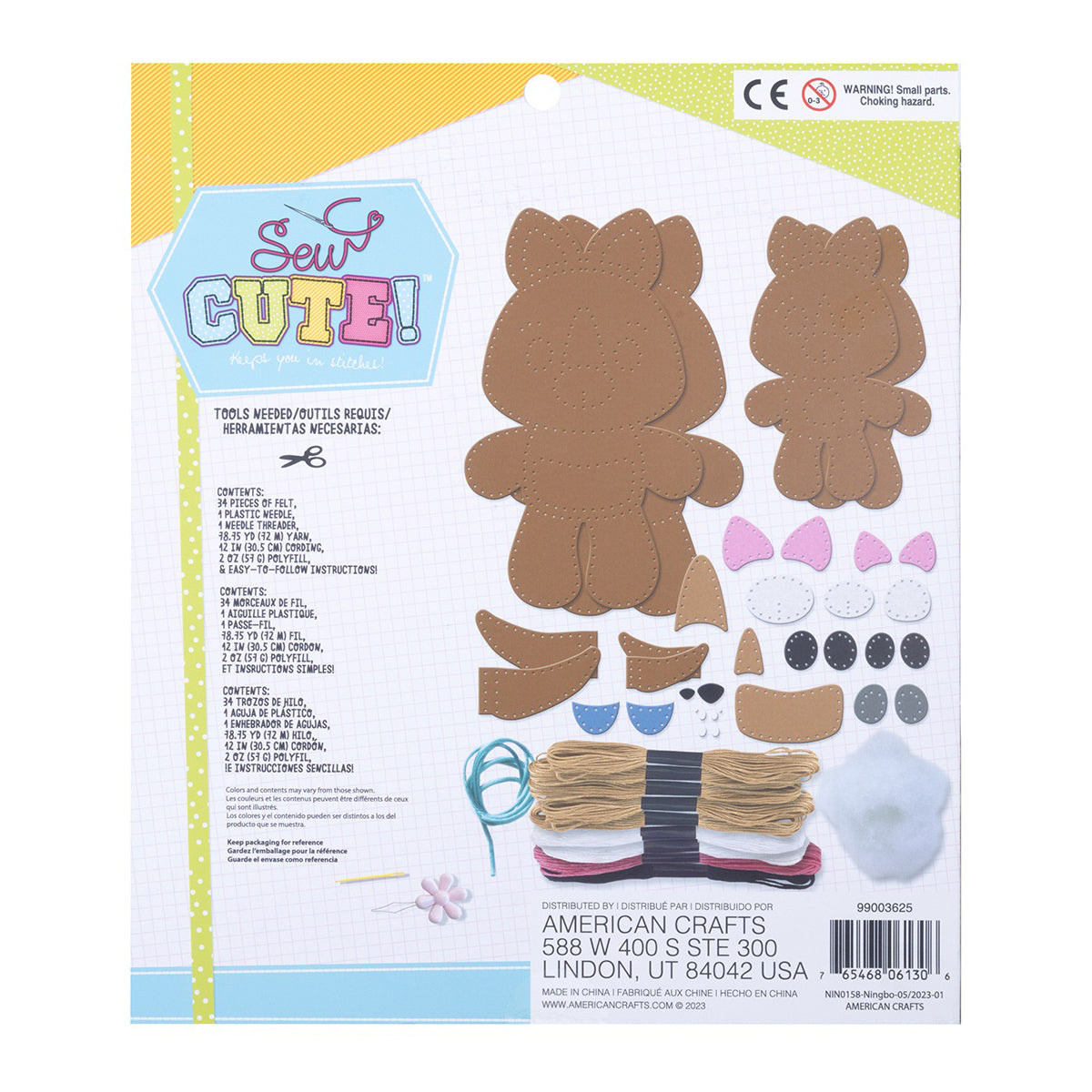 AC Kids Felt Sewing Kit - Kangaroo and Joey