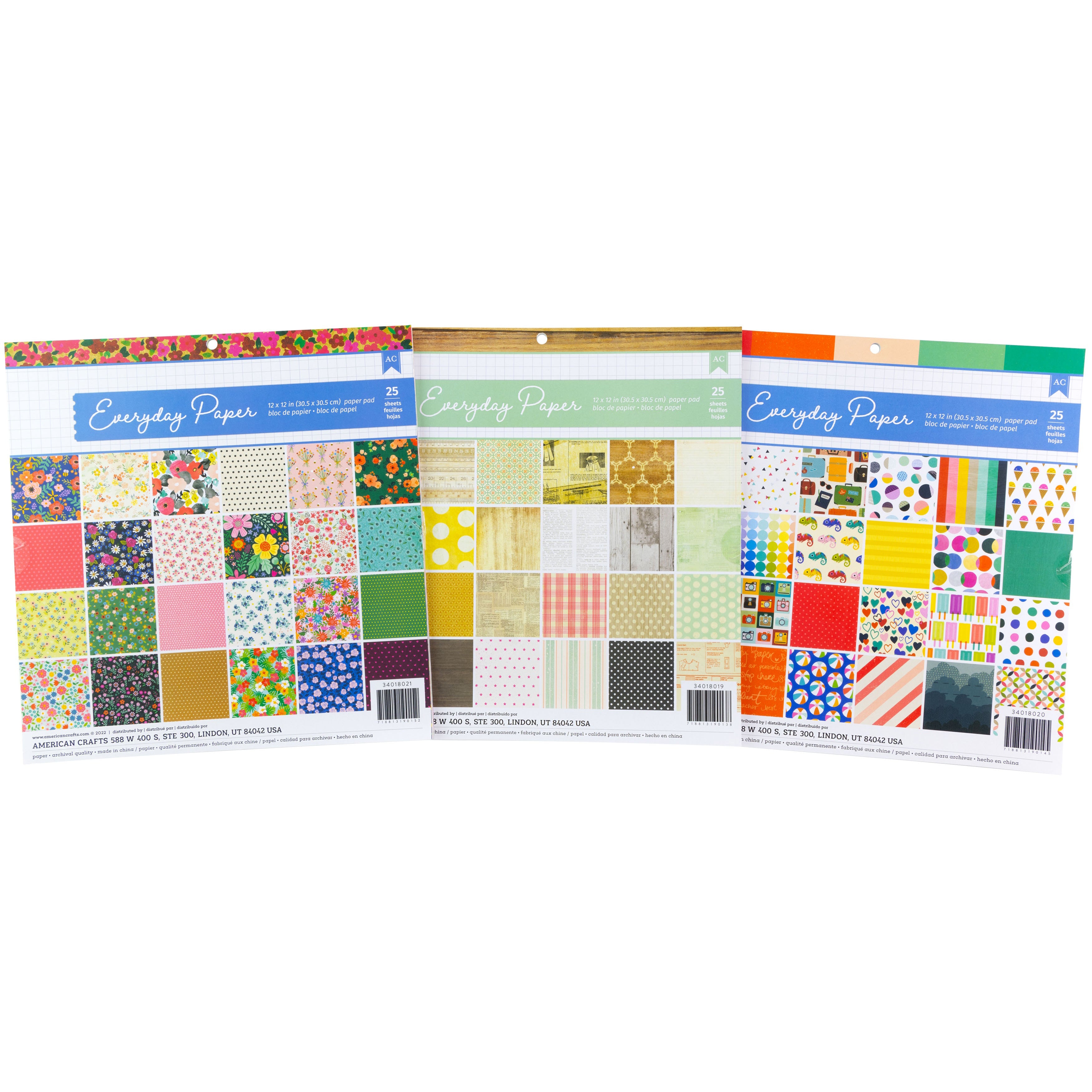 American Crafts 12x12" Paper Pad Assortments