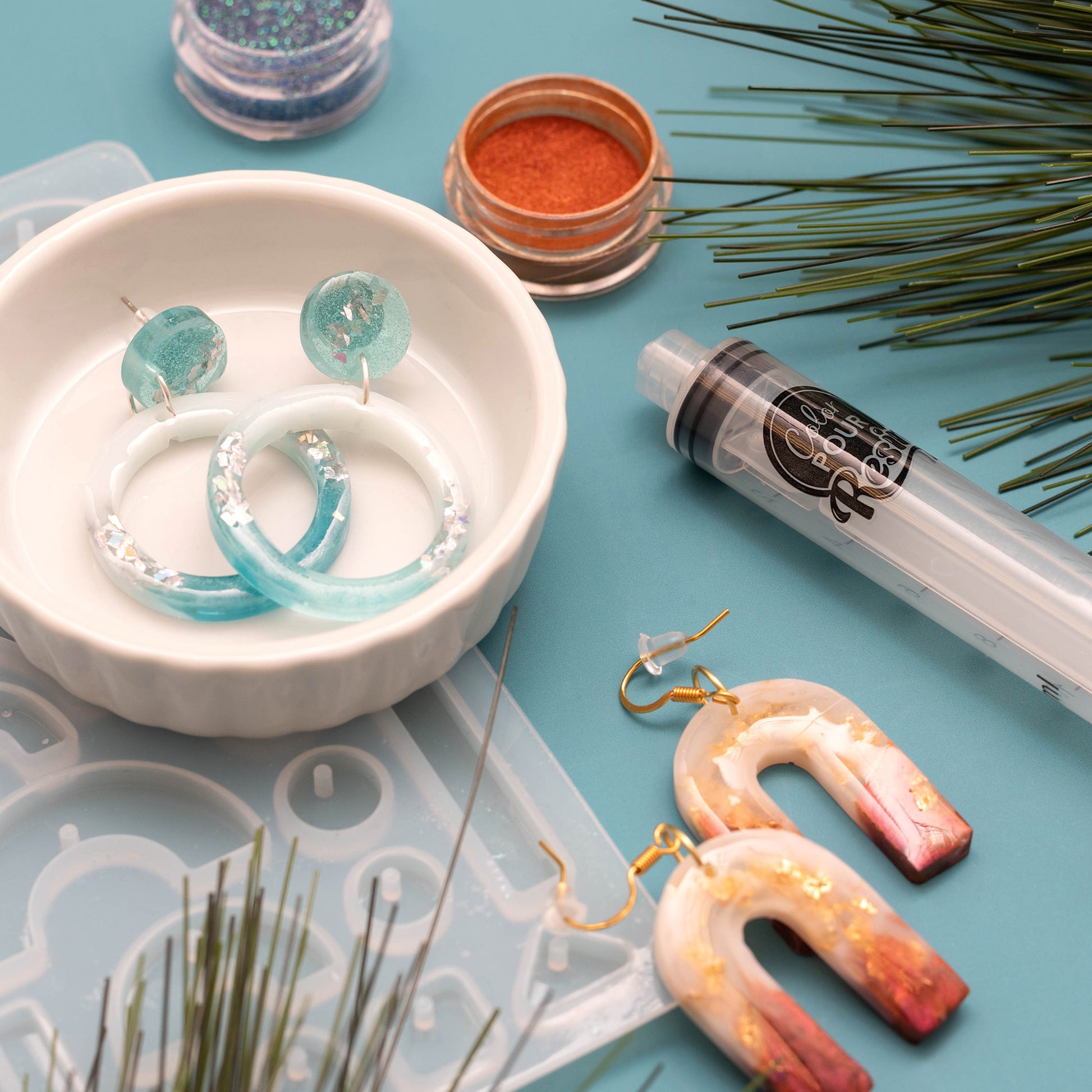 AC Color Pour Earrings Resin Mold Set