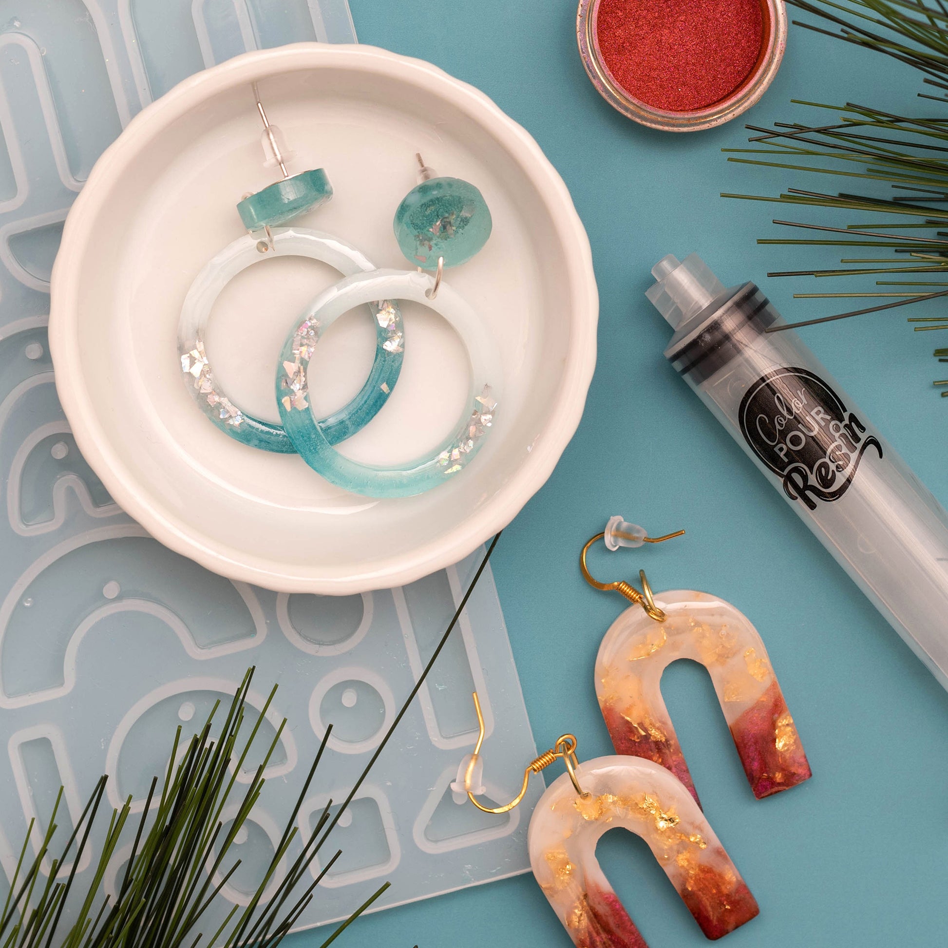 AC Color Pour Earrings Resin Mold Set