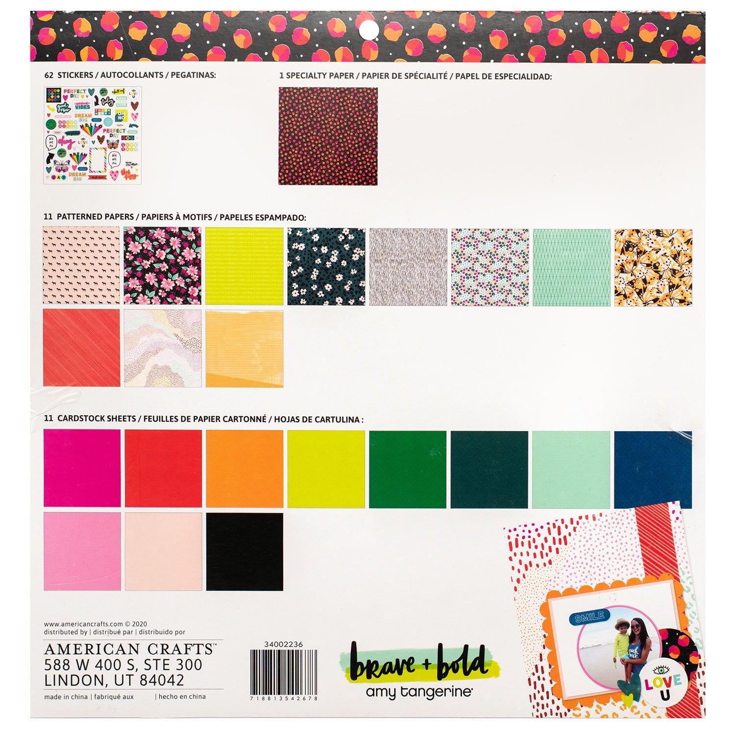 Amy Tangerine Brave and Bold 12x12" Project Pad