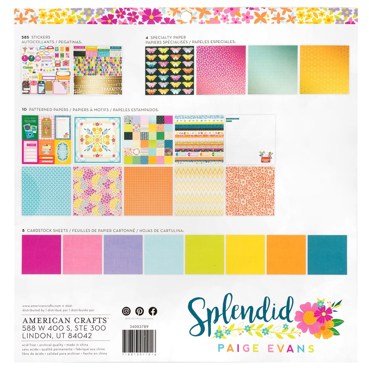 Paige Evans Splendid 12x12" Paper Project Pad
