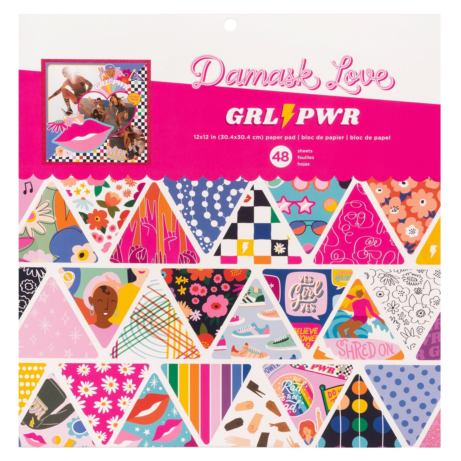 Damask Love Girl Power 12x12" Paper Pad