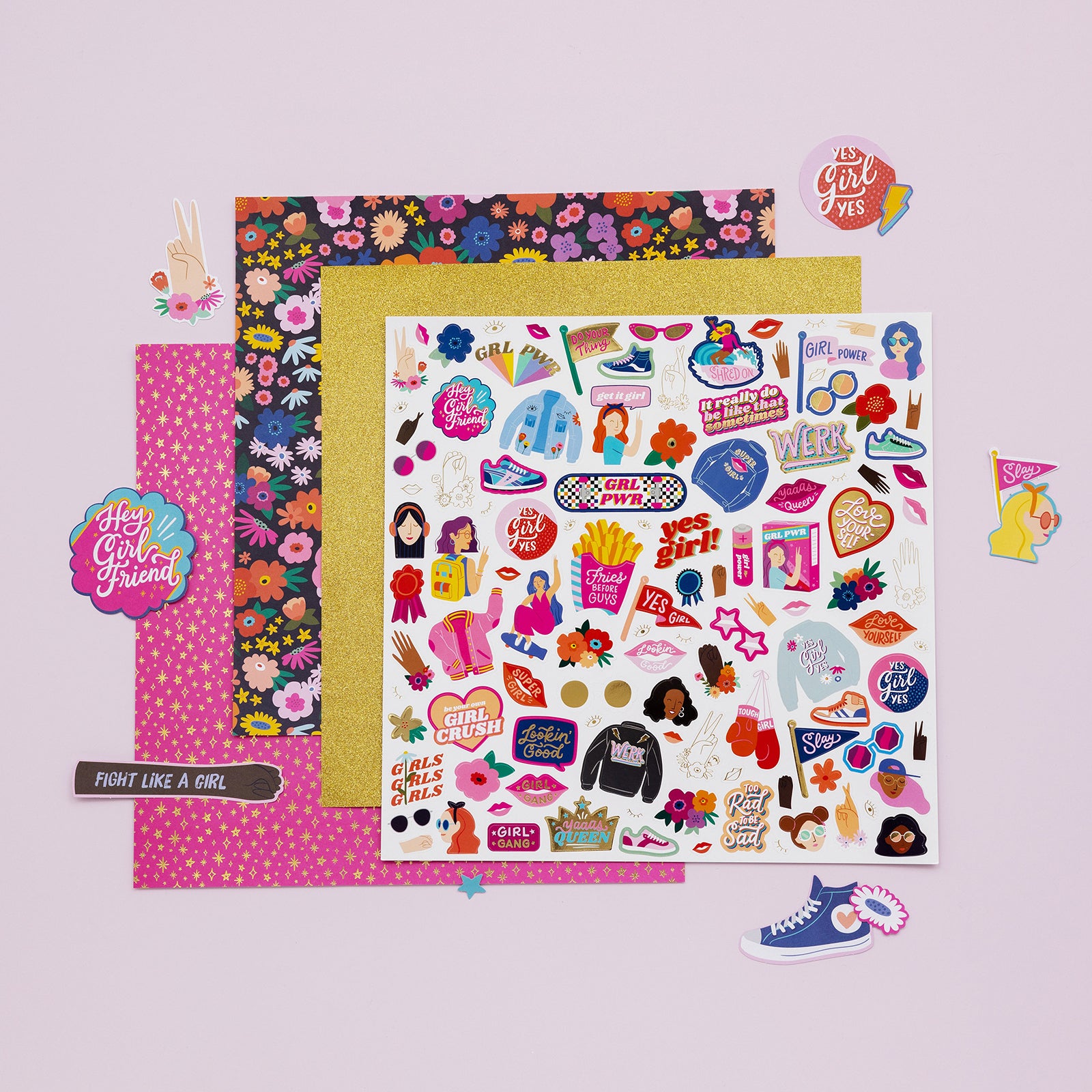Damask Love Girl Power 12x12" Project Pad
