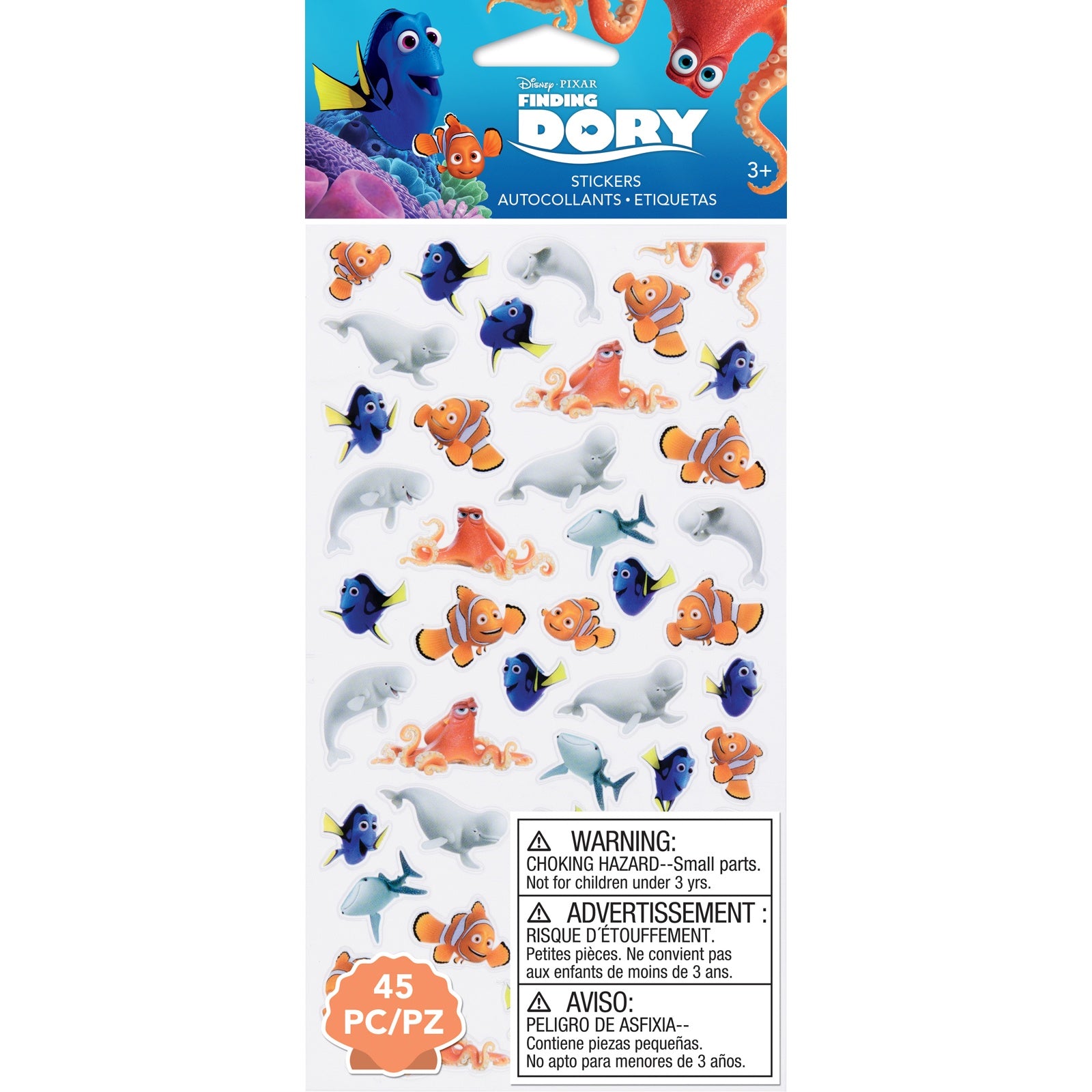 EK Success Disney Mini Stickers - Finding Dory, 45 pcs