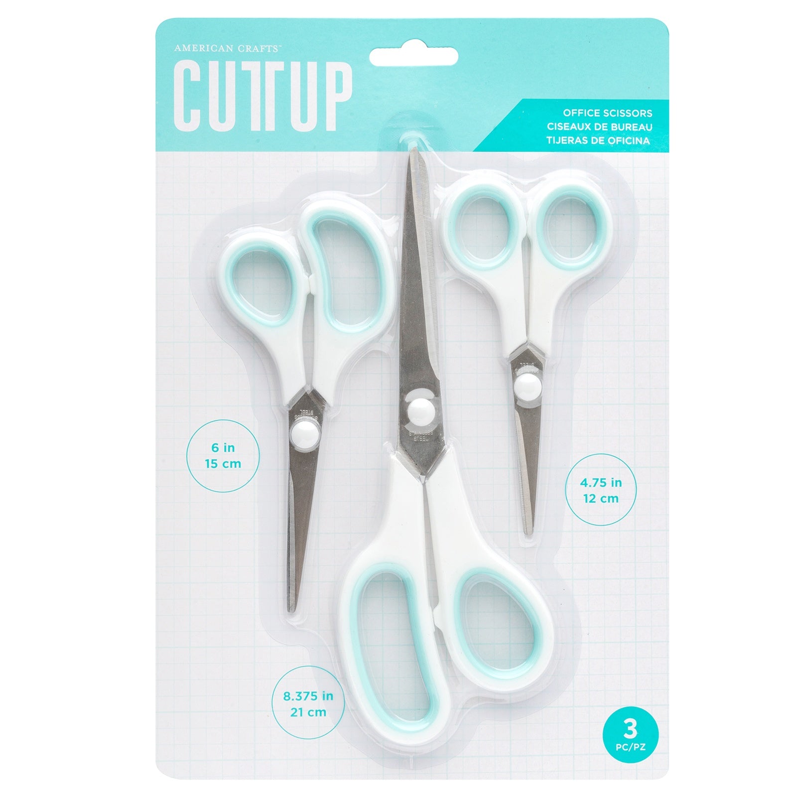 American Crafts Cut Up Office Scissors - 3 pack