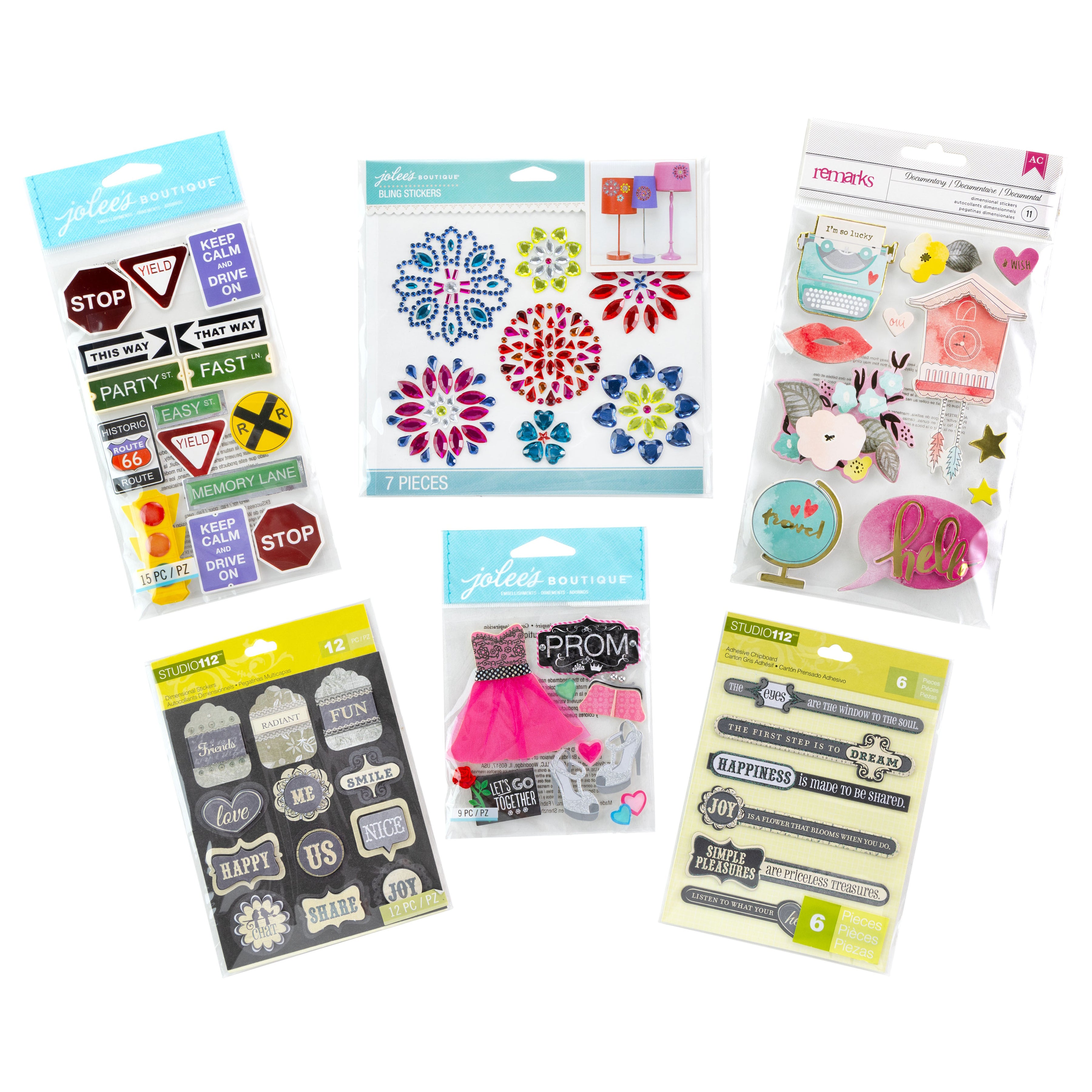 American Crafts Stickers - Assorted Styles, 120 pieces
