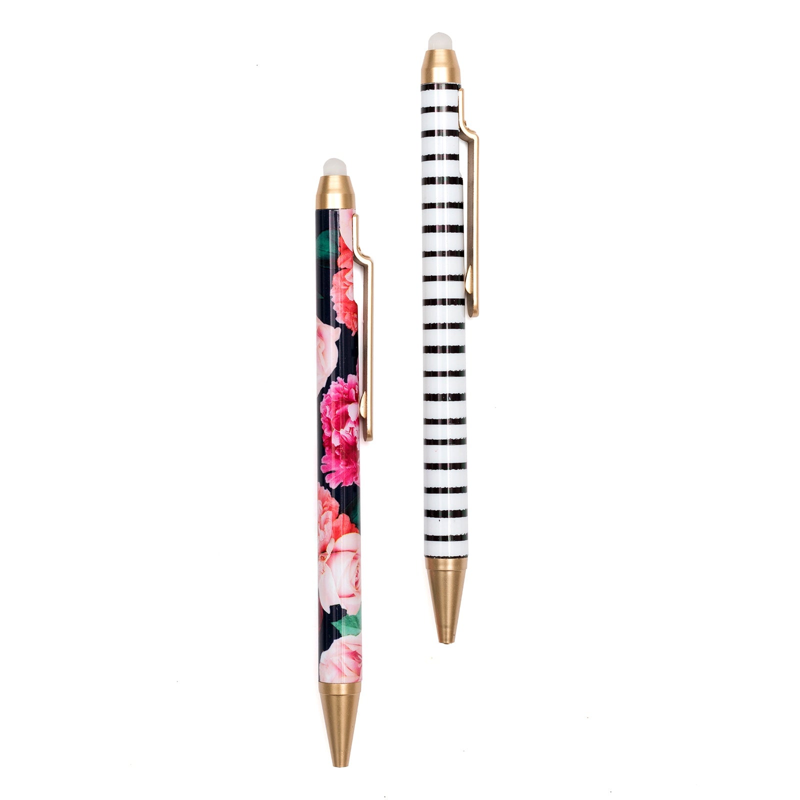 American Crafts C'est La Vie Erasable Pens - Floral and Stripes, 2 pack