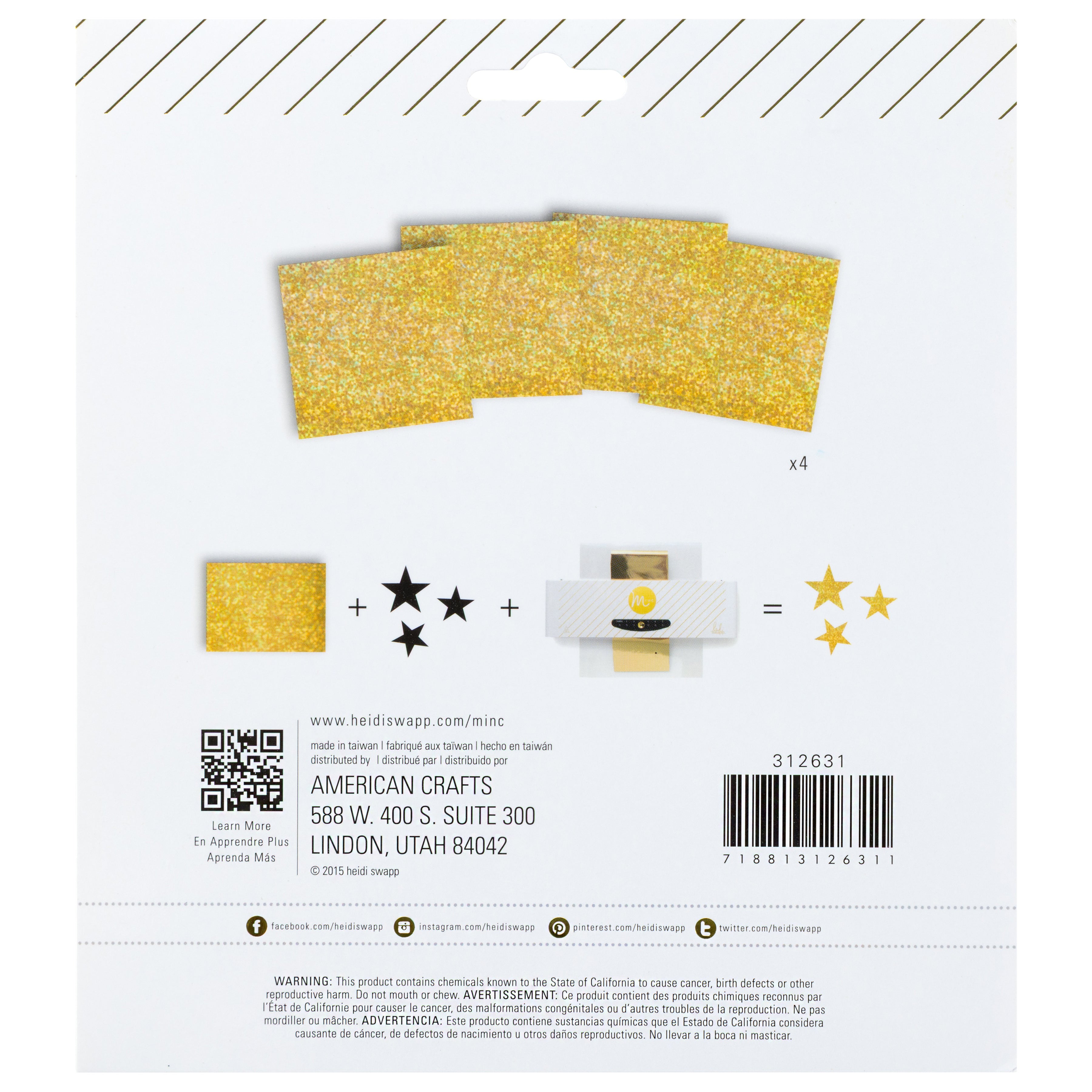 Heidi Swapp Reactive Foil Sheets - 4 pack, Assorted Colors