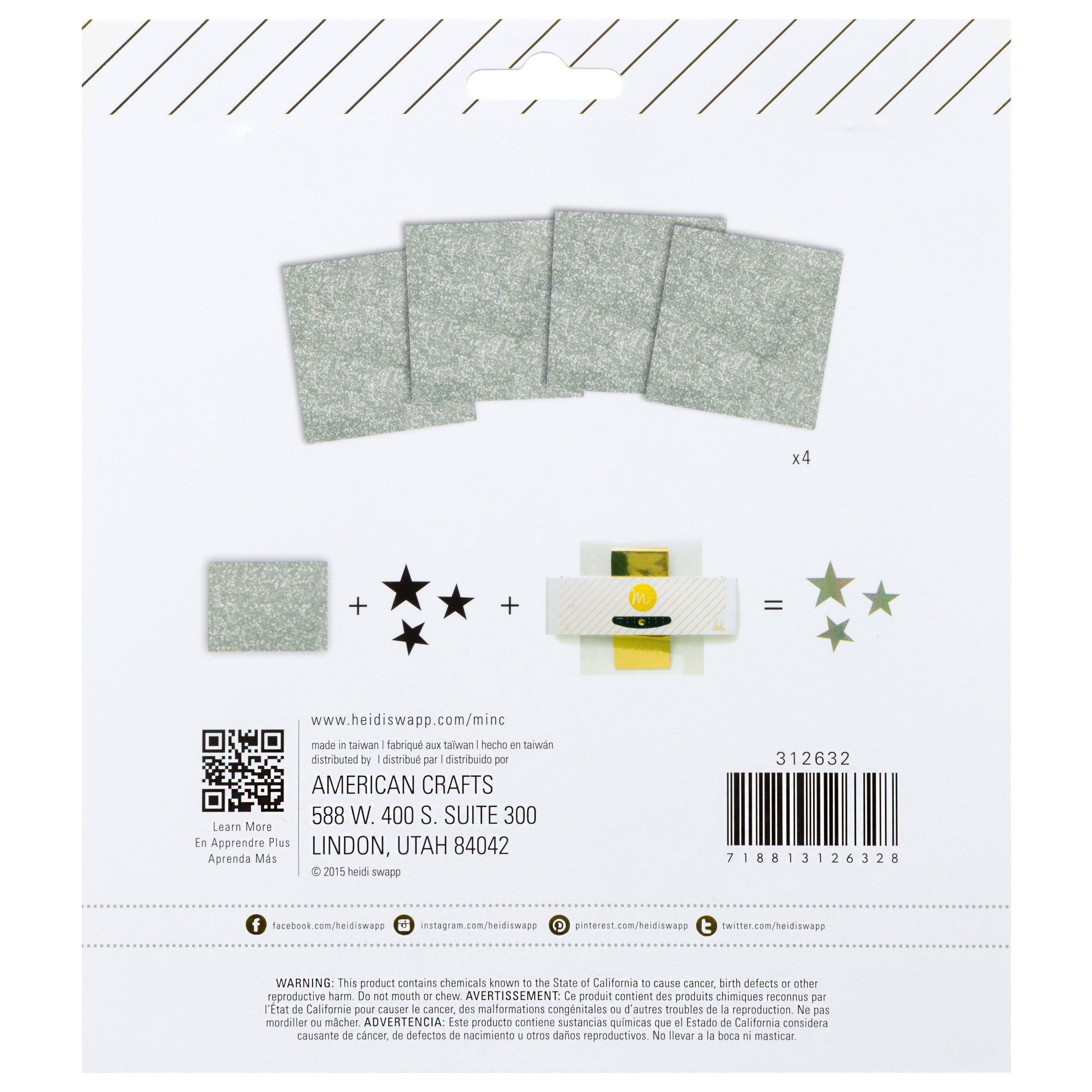 Heidi Swapp Reactive Foil Sheets - 4 pack, Assorted Colors