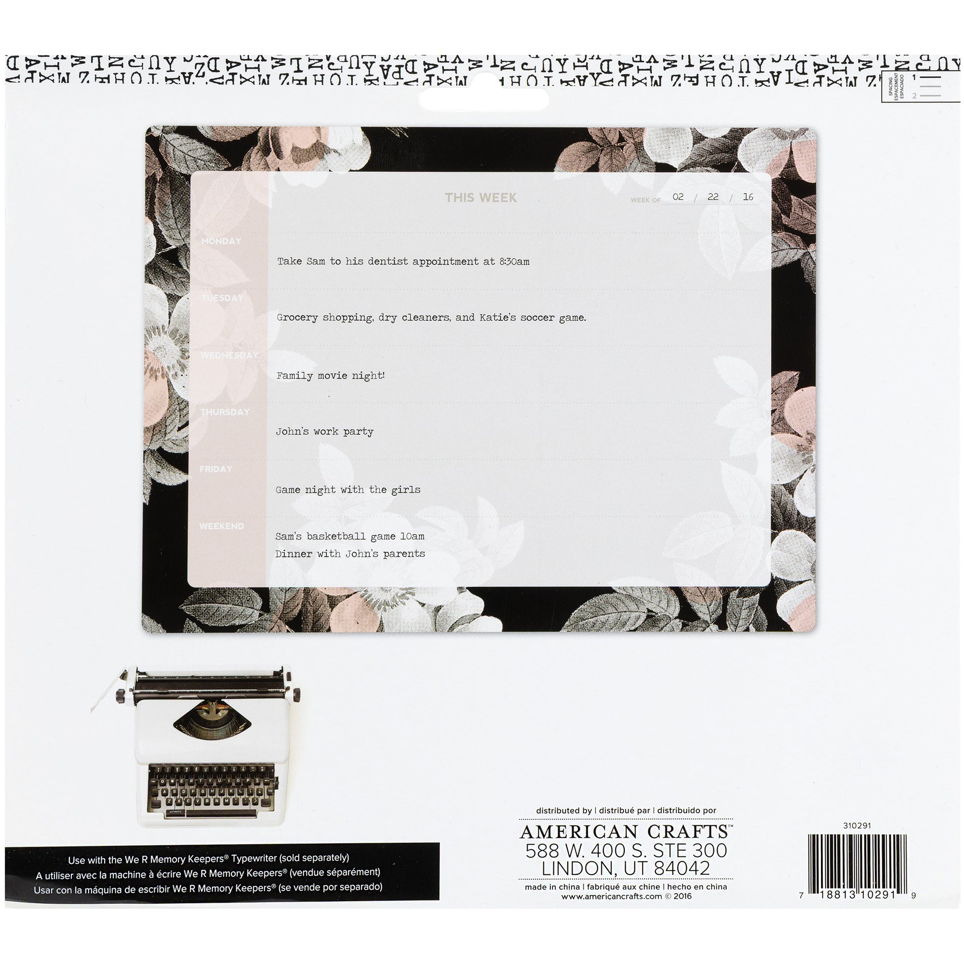 We R Weekly Calendar 6x9" Desktop Pad - Flowers