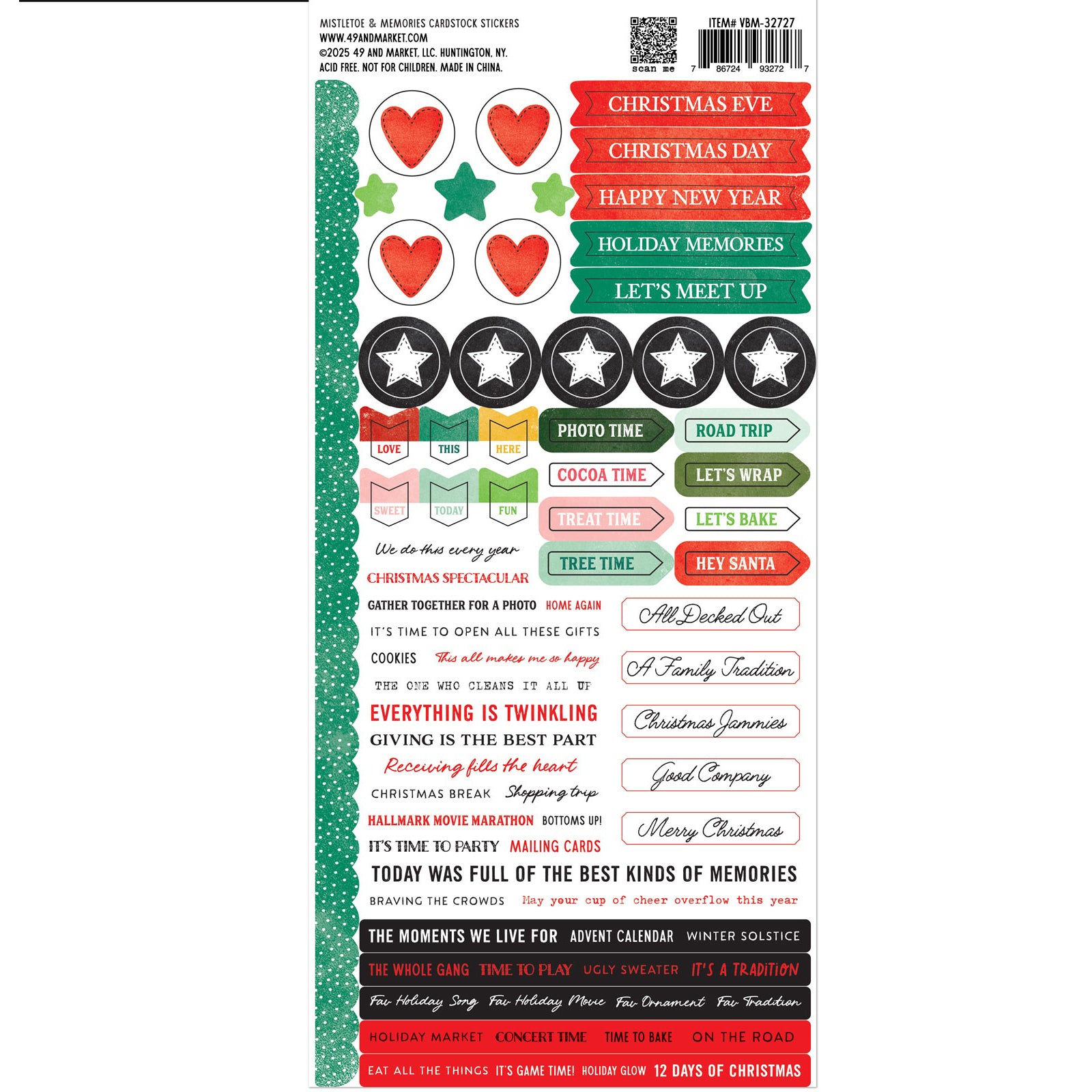 49 And Market Vicki Boutin Mistletoe and Memories Stickers - 121 pcs