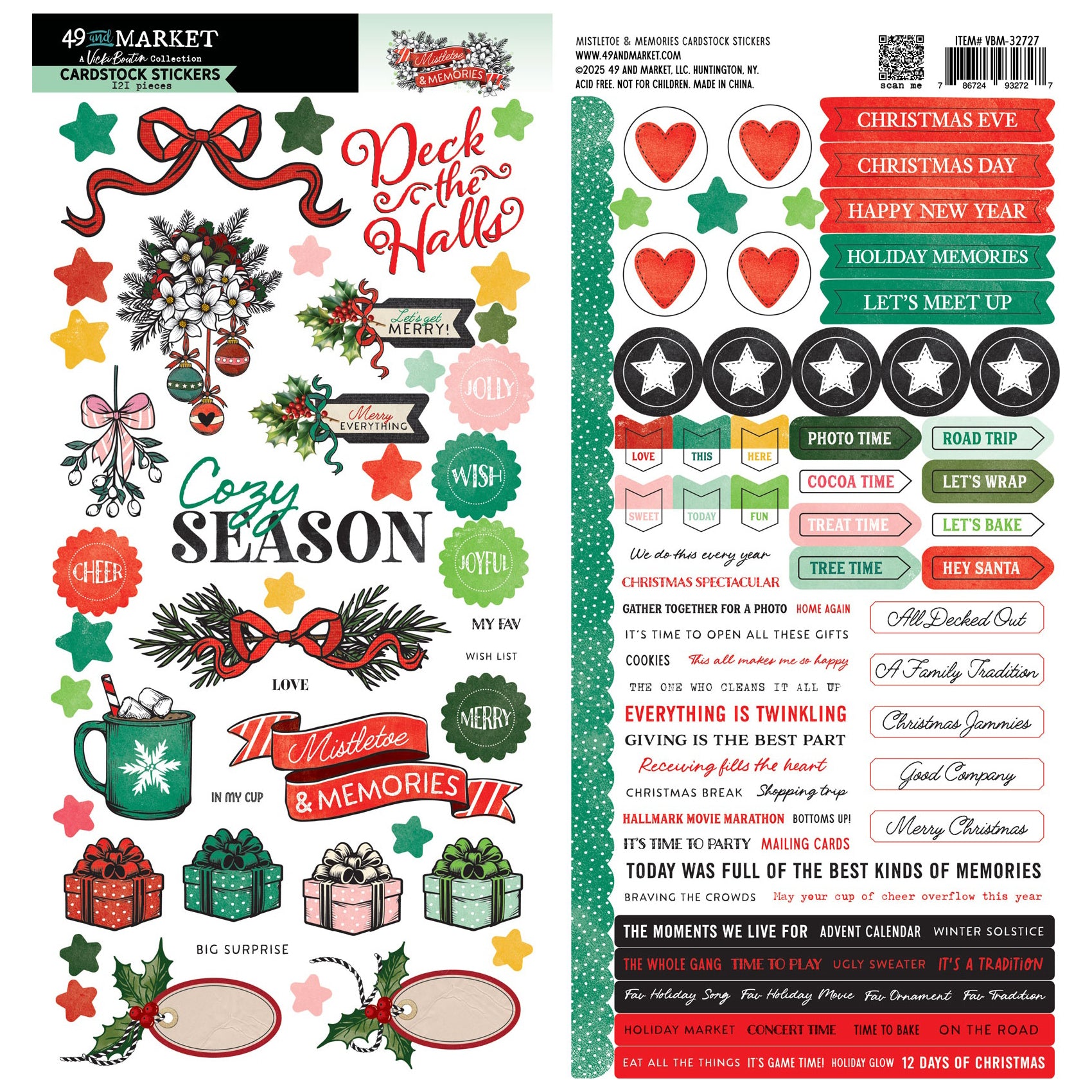 49 And Market Vicki Boutin Mistletoe and Memories Stickers - 121 pcs