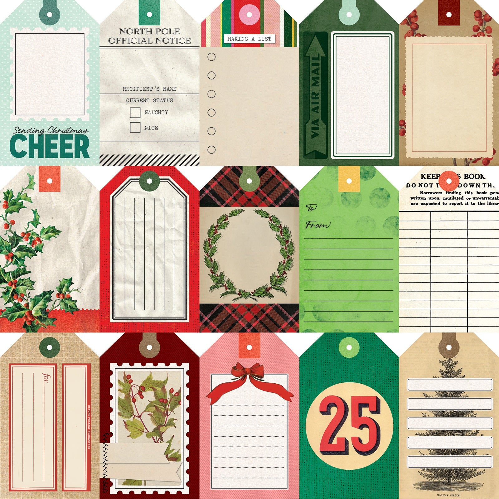 49 and Market Vicki Boutin Mistletoe and Memories 12x12" Cardstock Packs