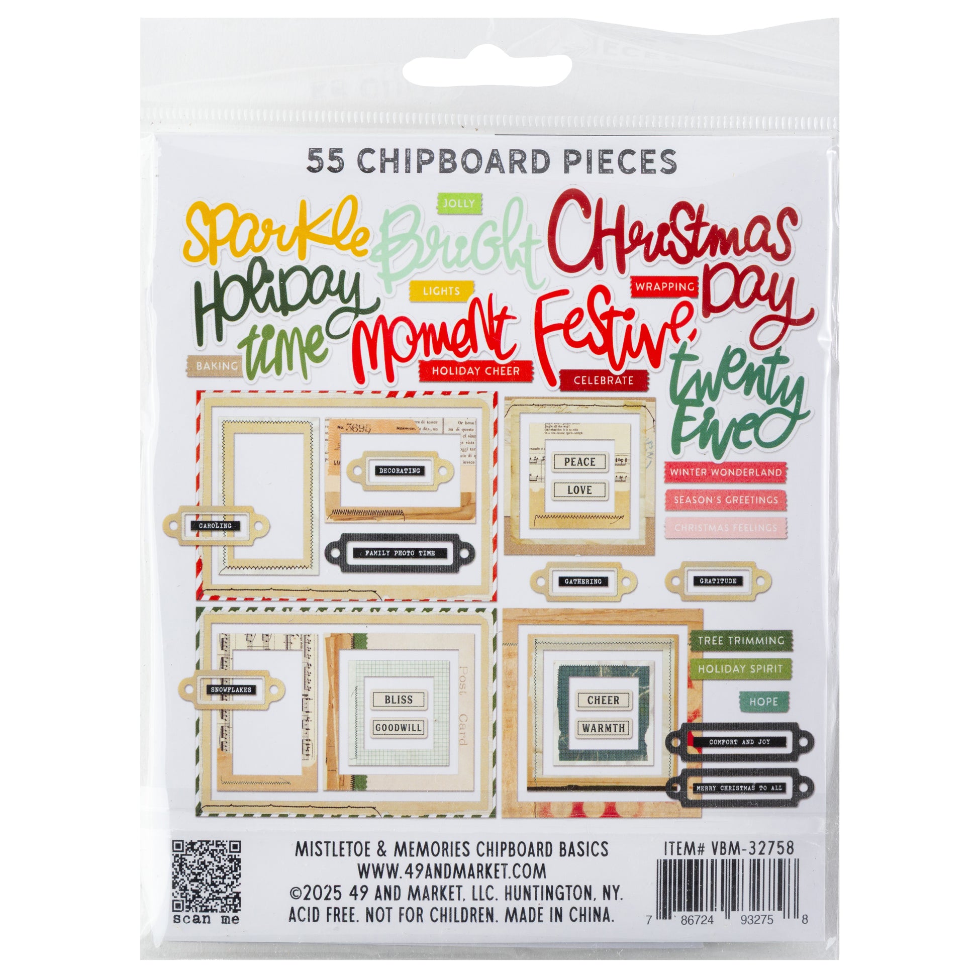 49 and Market Chipboard Shapes