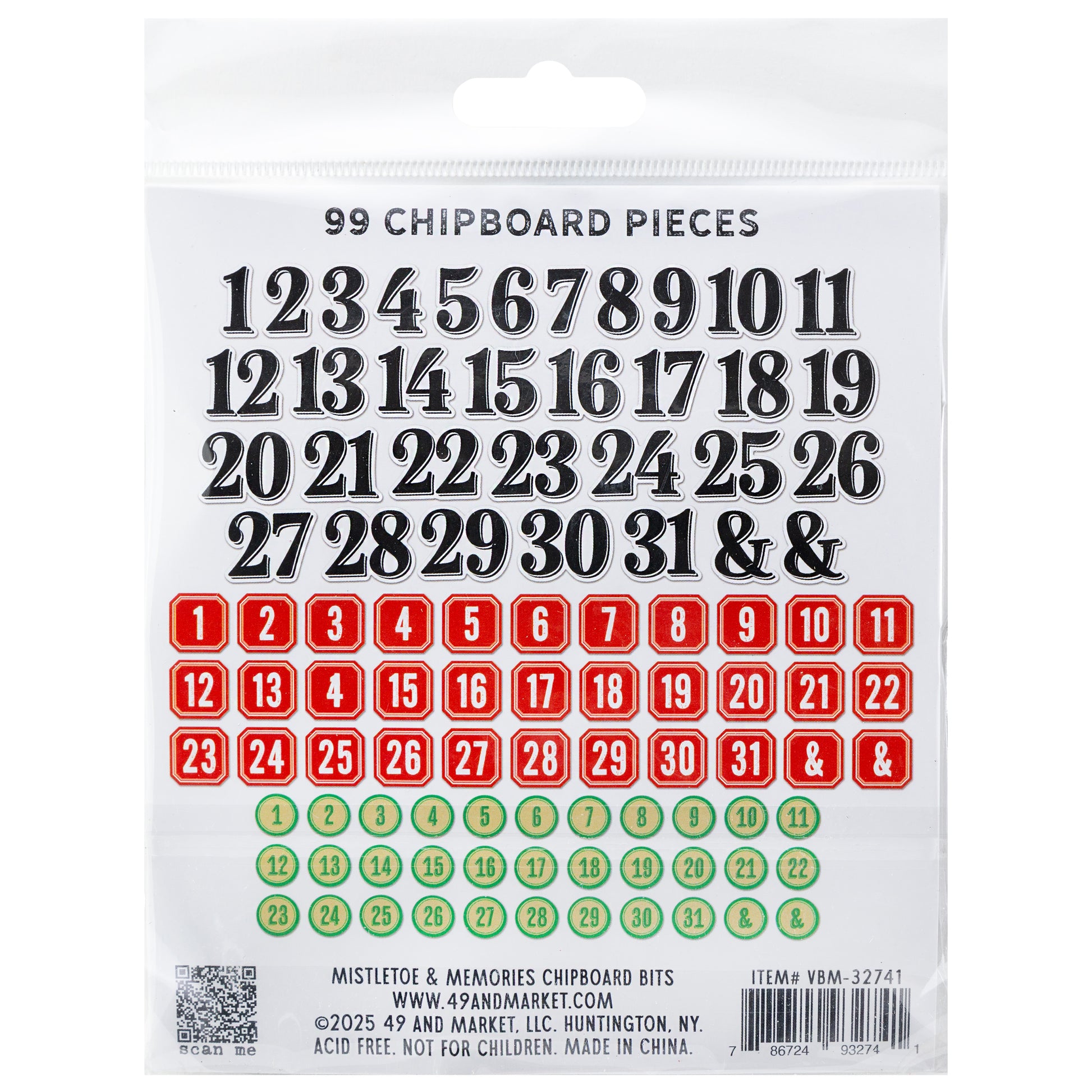 49 and Market Chipboard Shapes