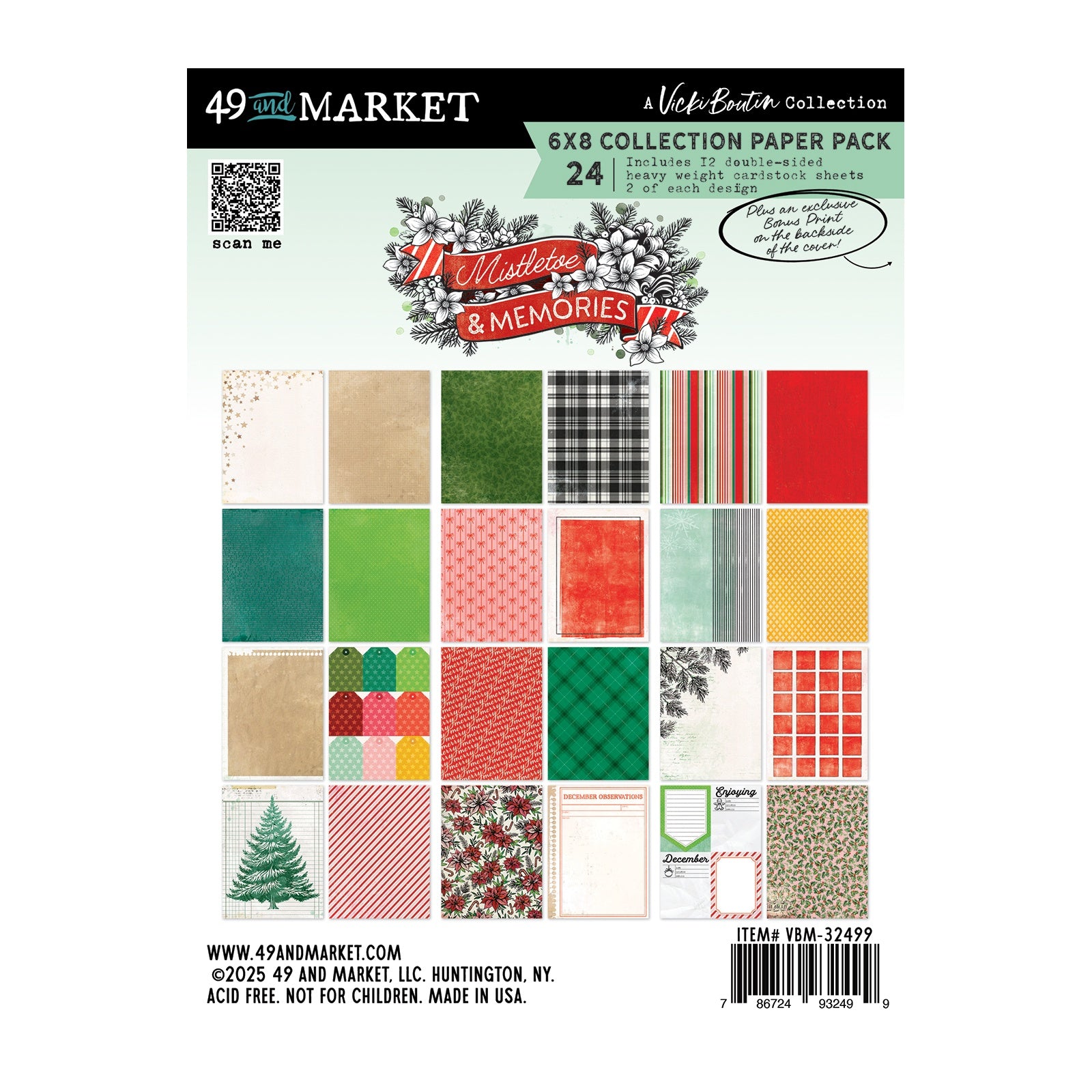 49 And Market Vicki Boutin Mistletoe and Memories 6x8" Paper Pack