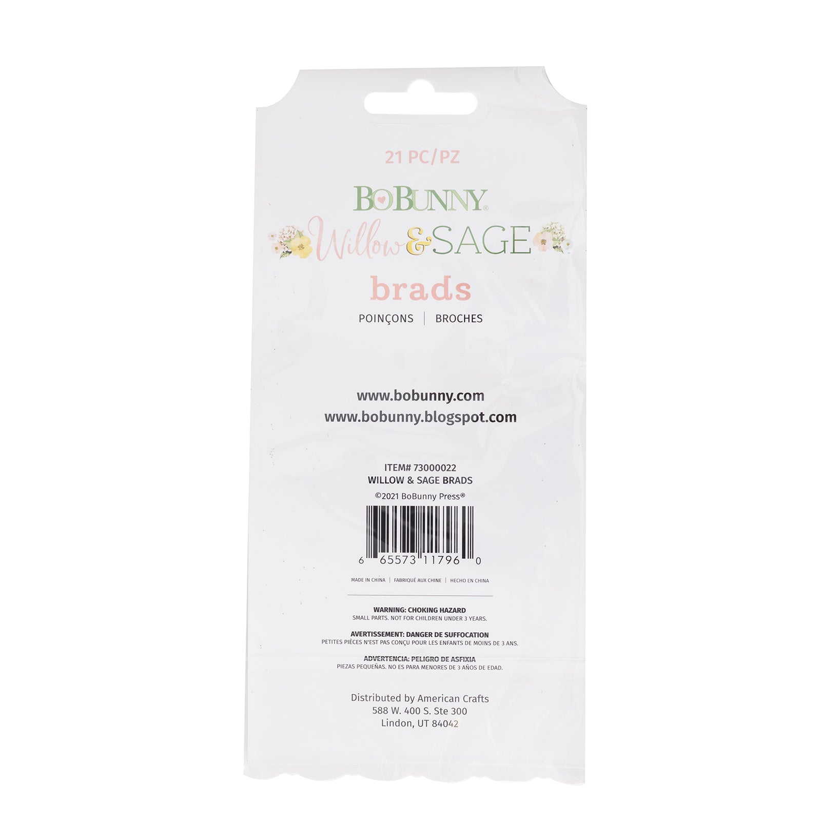 Willow & Sage Brads 21/Pkg