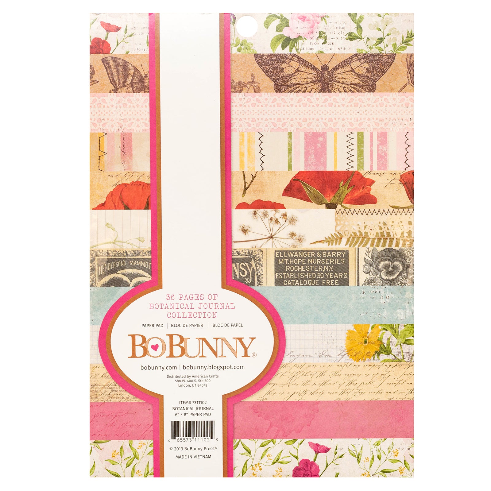 BoBunny Botanical Journal 6x8" Single-Sided Paper Pad