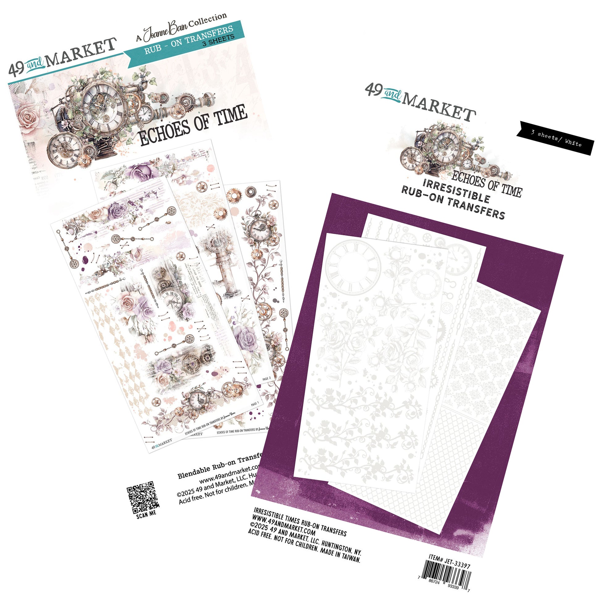 49 And Market Echoes of Time Rub-On Transfer Set