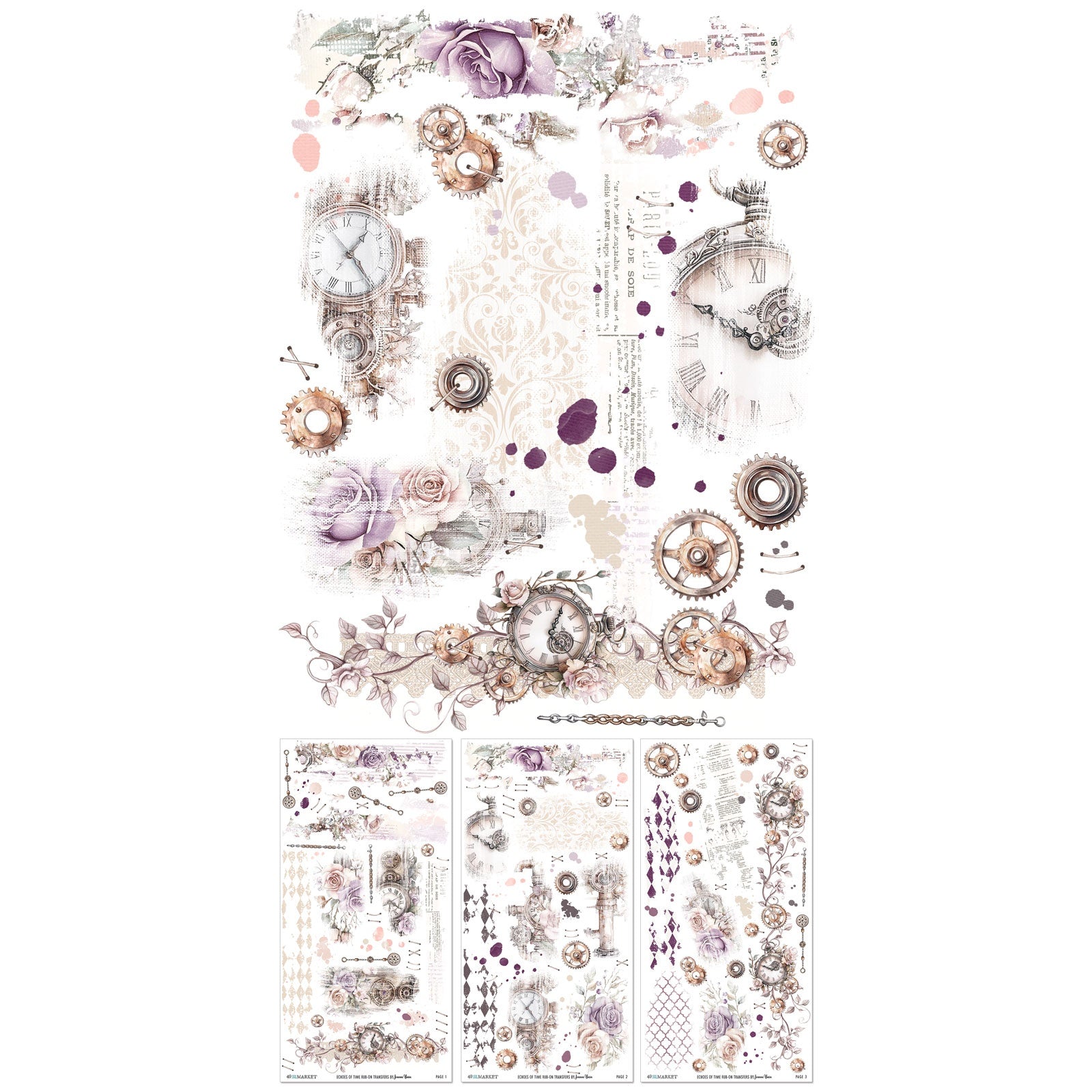 49 And Market Echoes of Time Rub-On Transfer Set