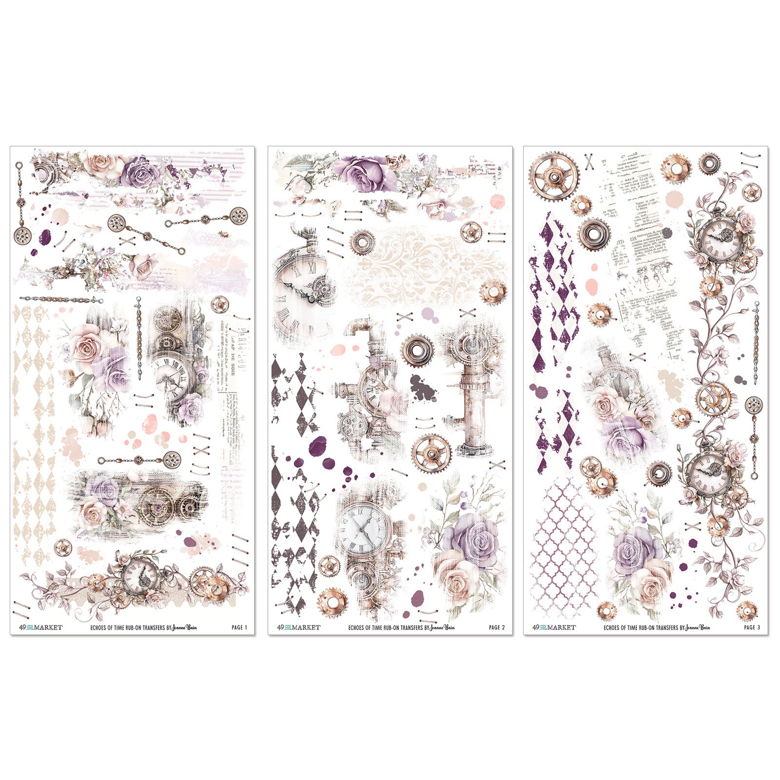 49 And Market Echoes of Time Rub-On Transfer Set