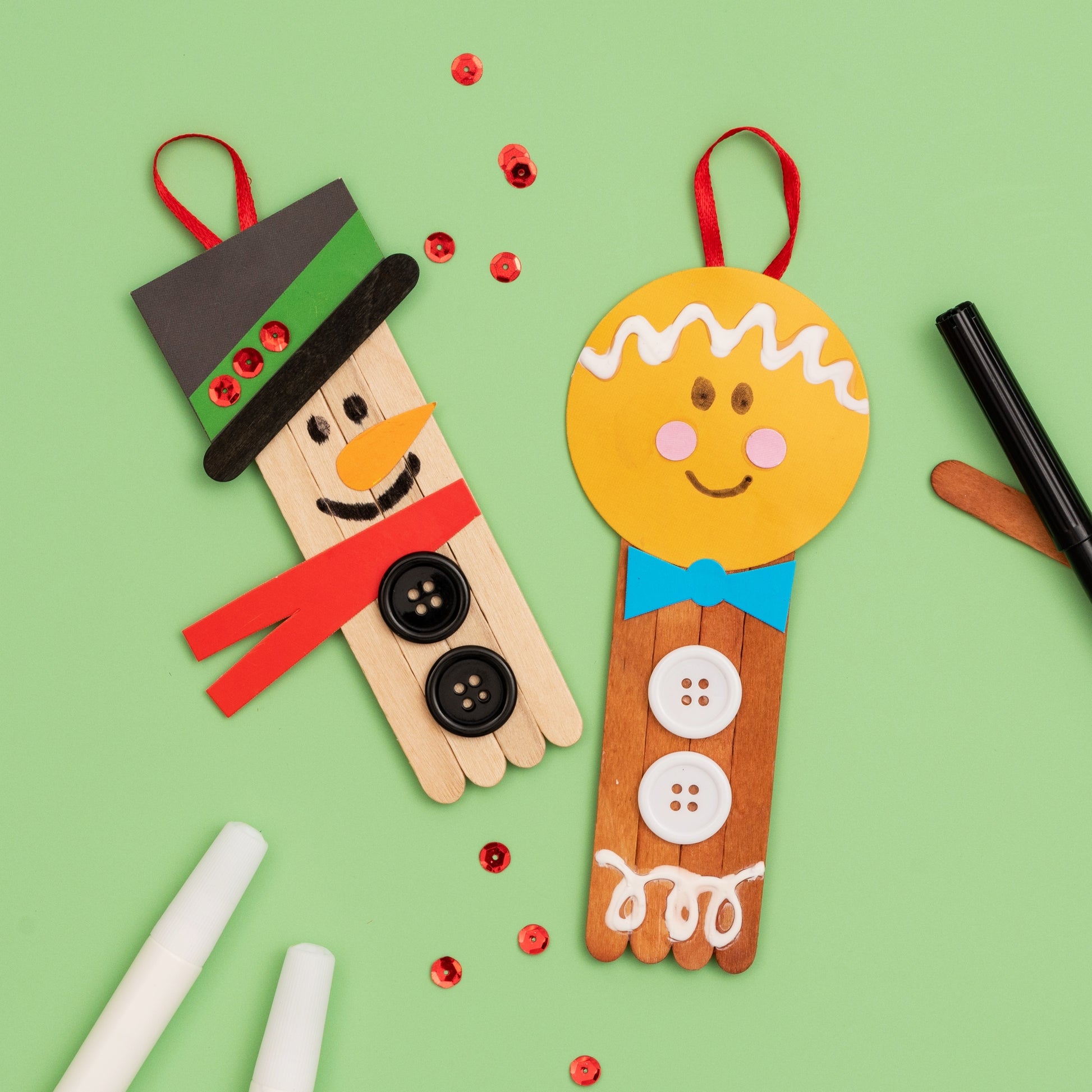Best Ideas for Kids Christmas Holiday Popsicle Stick Ornament Kit - Makes 8