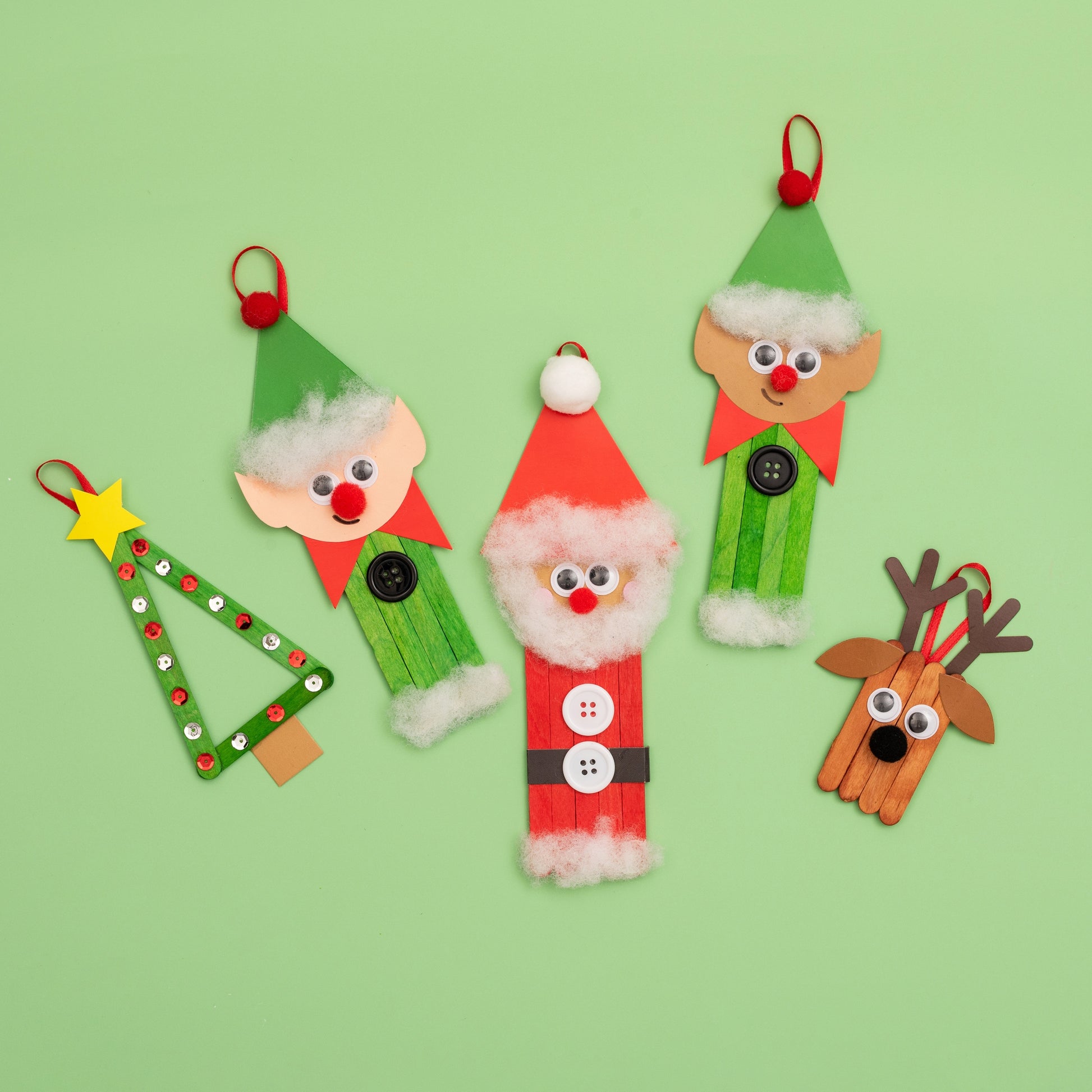 Best Ideas for Kids Christmas Holiday Popsicle Stick Ornament Kit - Makes 8