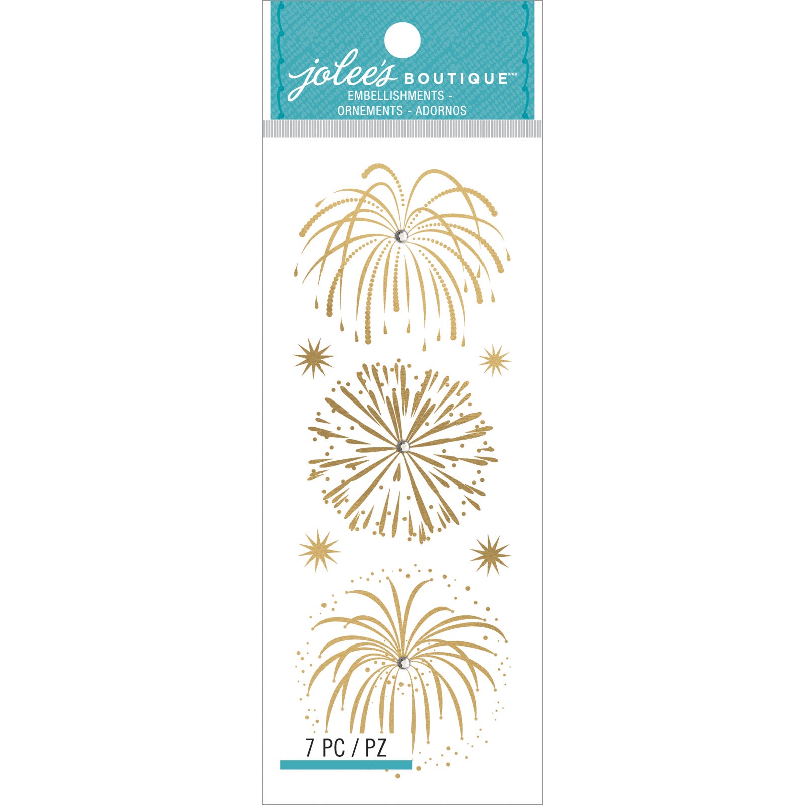 Jolee's Boutique Bling Fireworks Stickers - 7pcs