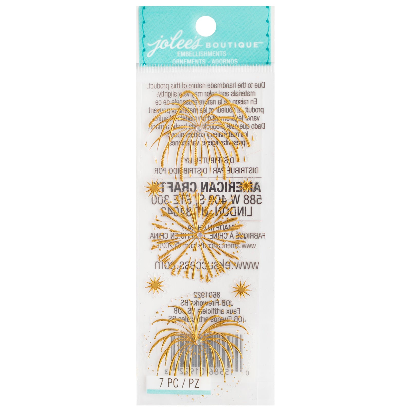 Jolee's Boutique Bling Fireworks Stickers - 7pcs