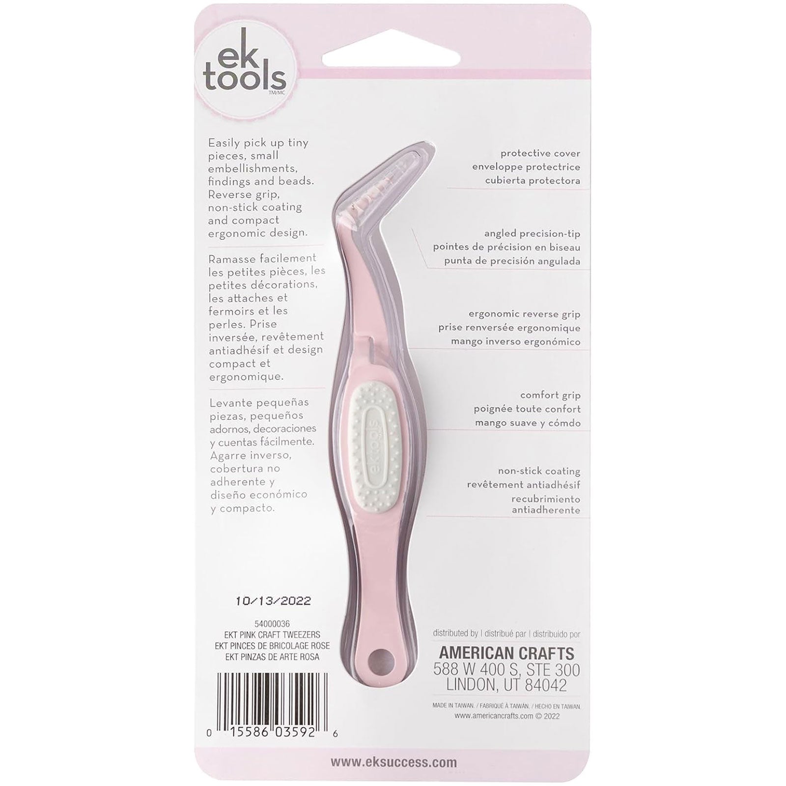 EK Tools Pink Precision Tip Craft Tweezers