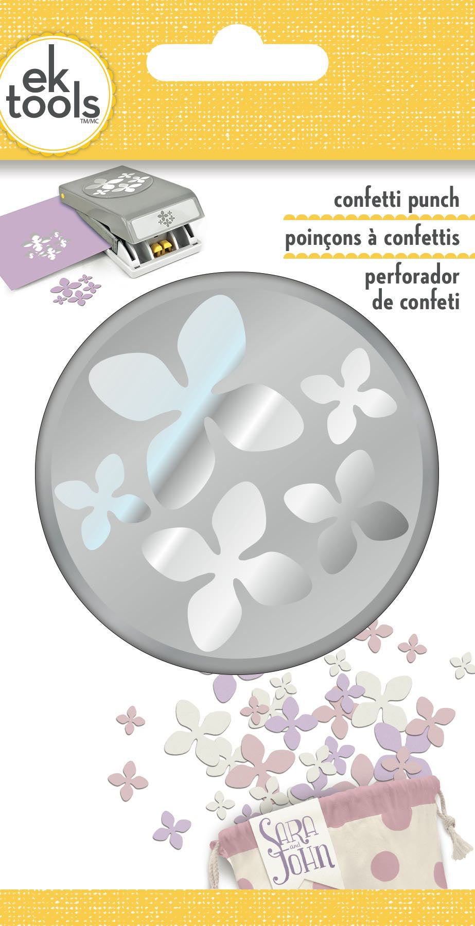 Front packaging of the Confetti Hydrangea Paper Punch.