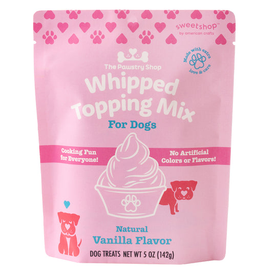 Front of packaging for Sweetshop The Pawstry Shop Whipped Topping 5 oz Mix for Dogs