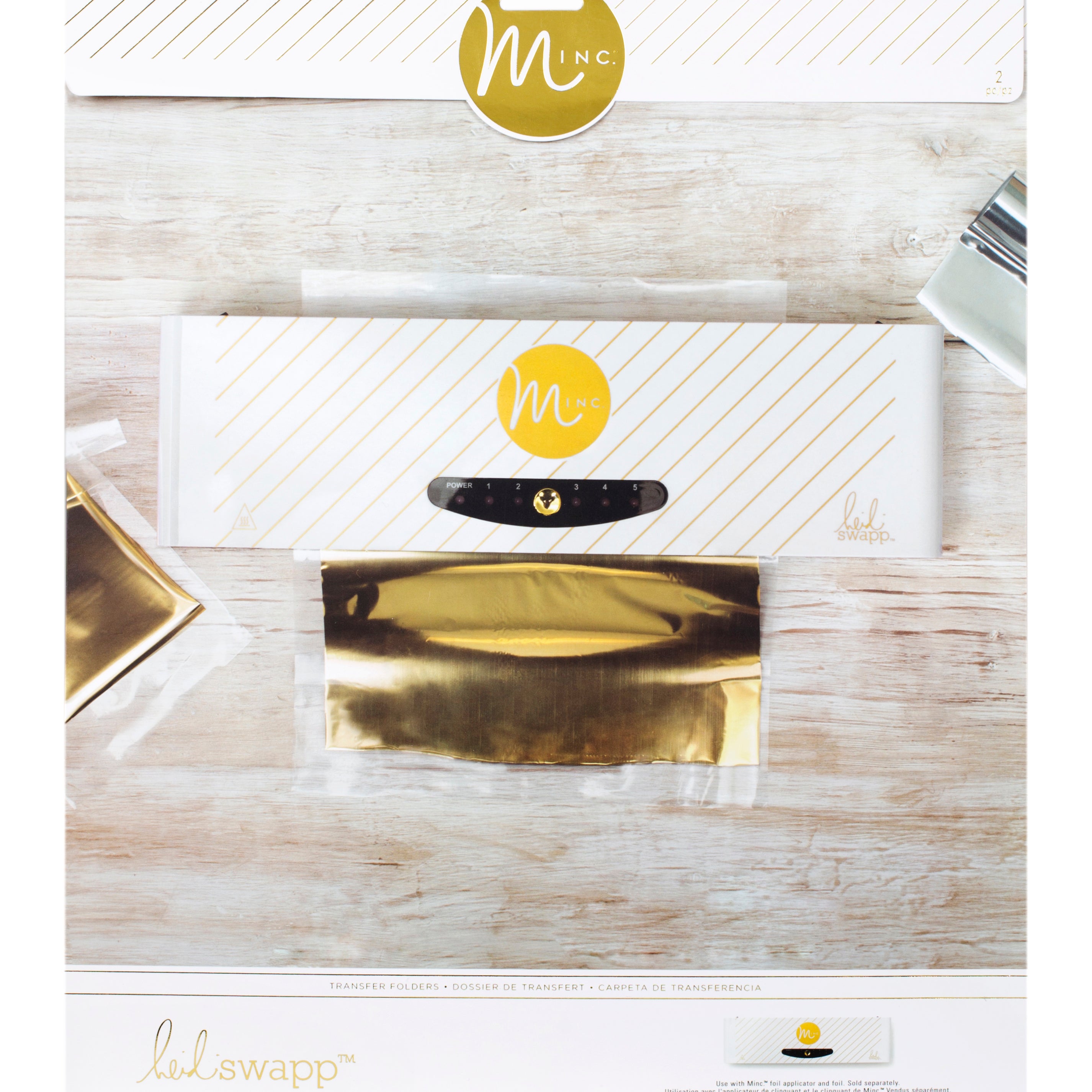 Front packaging of the Heidi Swapp 6.25x12 Minc Transfer Folders.