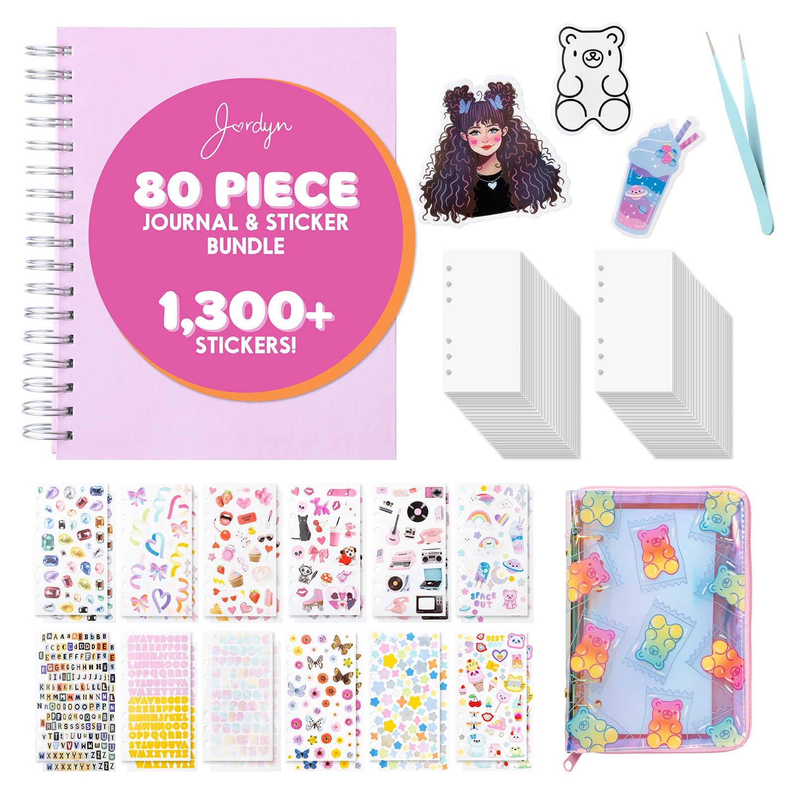 Jordyn Kelly 80 Piece Sticker Bundle Journal Set