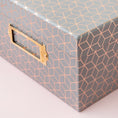 Load image into Gallery viewer, Close up of DCWV Photo Box Storage with Bookplate showing pattern.
