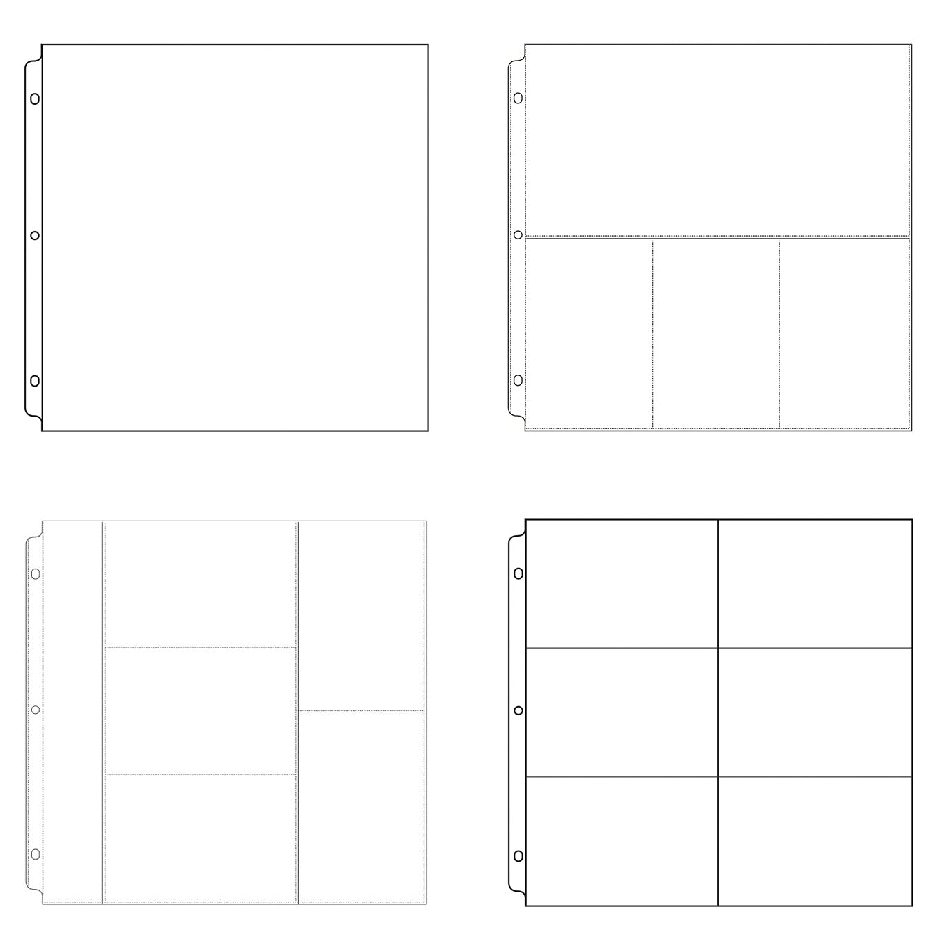 We R 12x12" Ring Photo Album Page Protector Sleeves - Assorted Layouts Available