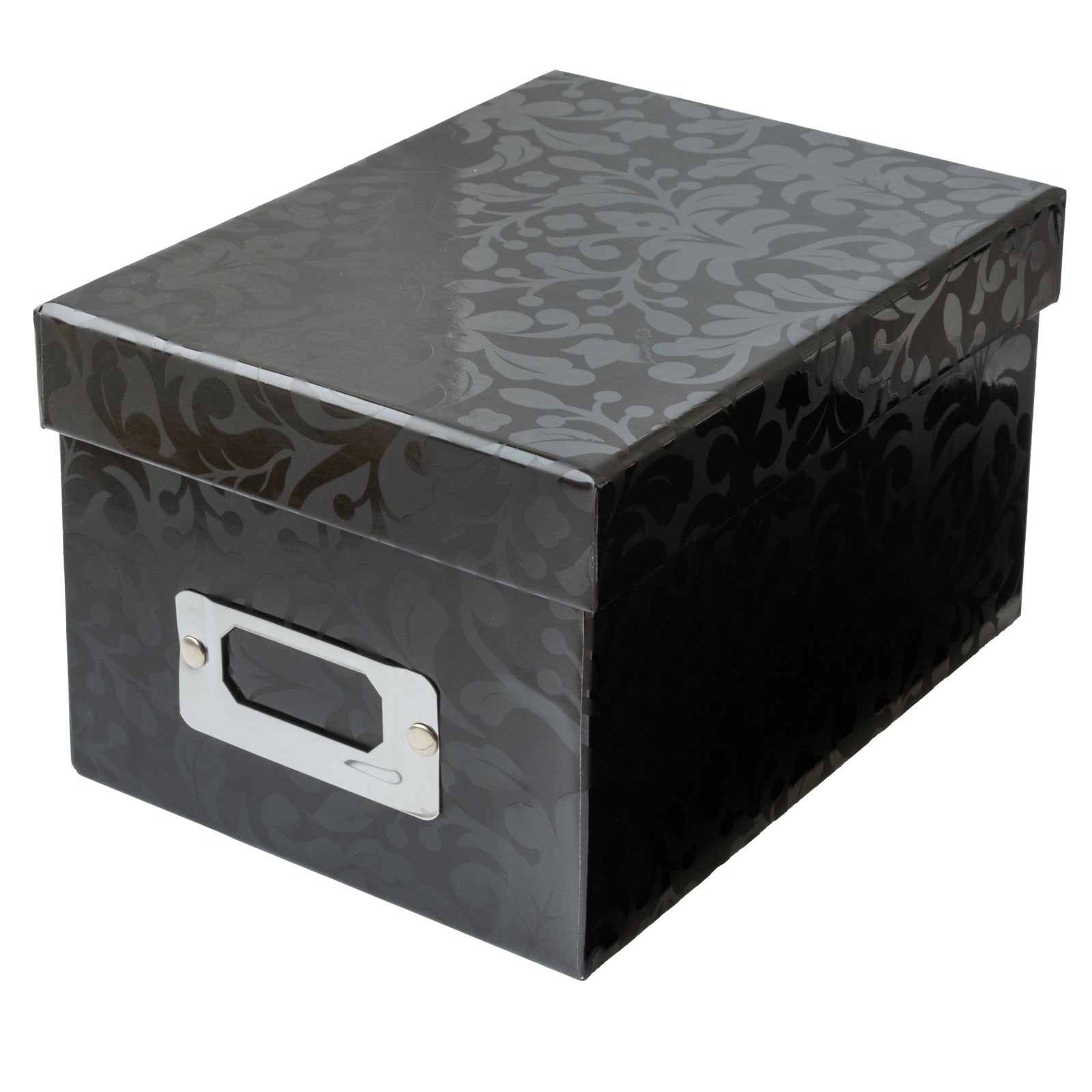 Side view of DCWV Mini Photo Storage Box with Bookplate - Floral