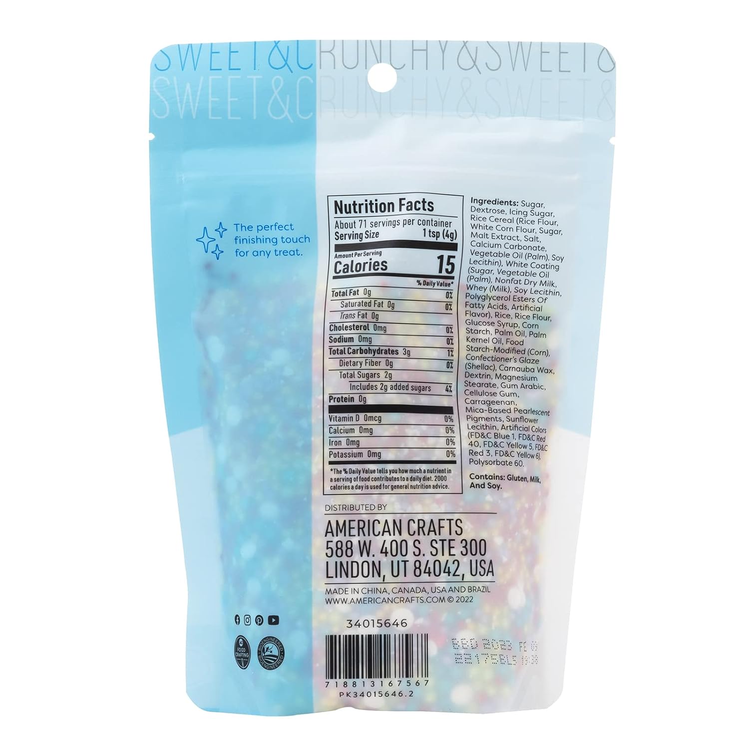 AC Sweetshop 10 oz Birthday Party Sprinkles Mix