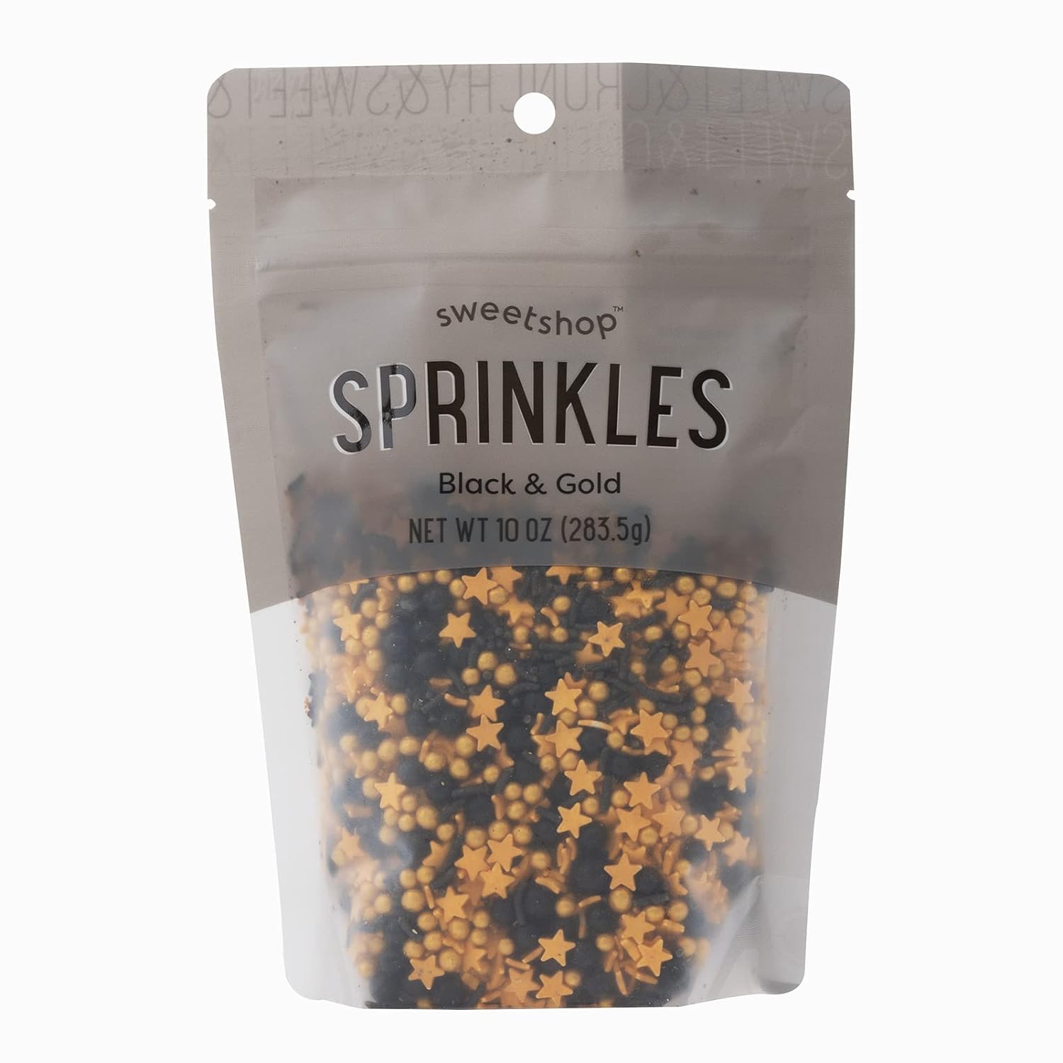 AC Sweetshop 10 oz Black and Gold Sprinkles Mix