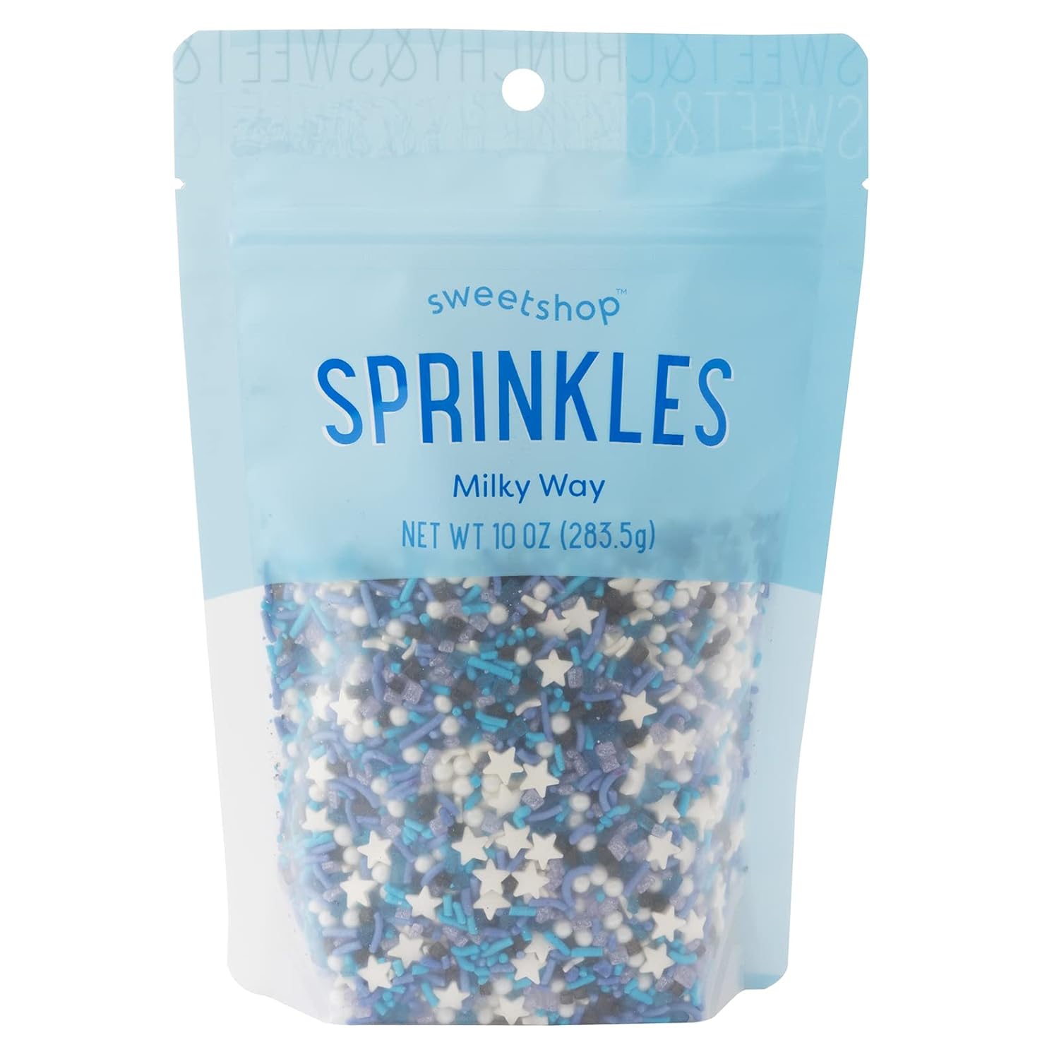 Front of packaging for Sweetshop 10 oz Milky Way Sprinkles Mix