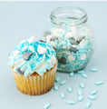 Load image into Gallery viewer, Lifestyle image of cupcake topped with Sweetshop 10 oz Ocean Potion Sprinkles Mix
