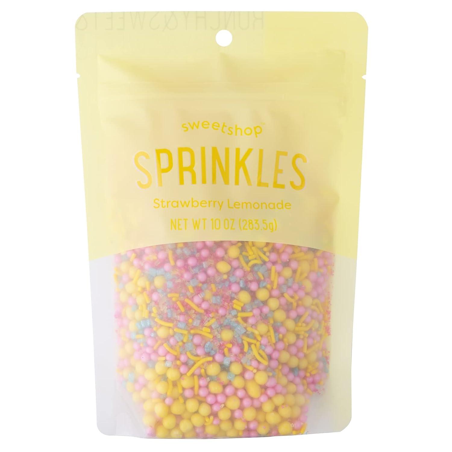 Front of packaging for Sweetshop 10 oz Strawberry Lemonade Sprinkles Mix