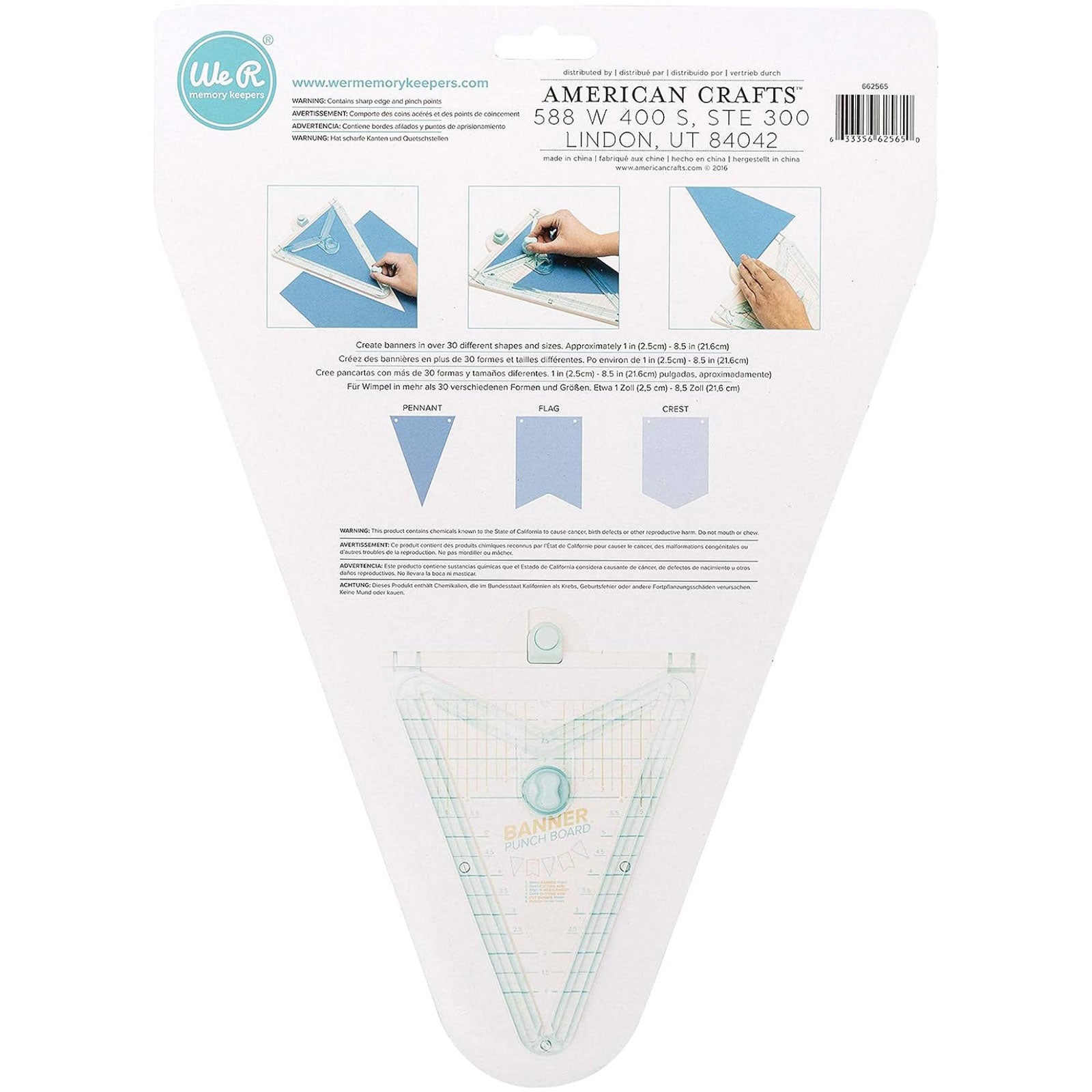 Punch Board Frame Banner We R Memory Keepers - Per Creare Cornici Di Carta, Multicolore - Foto 6