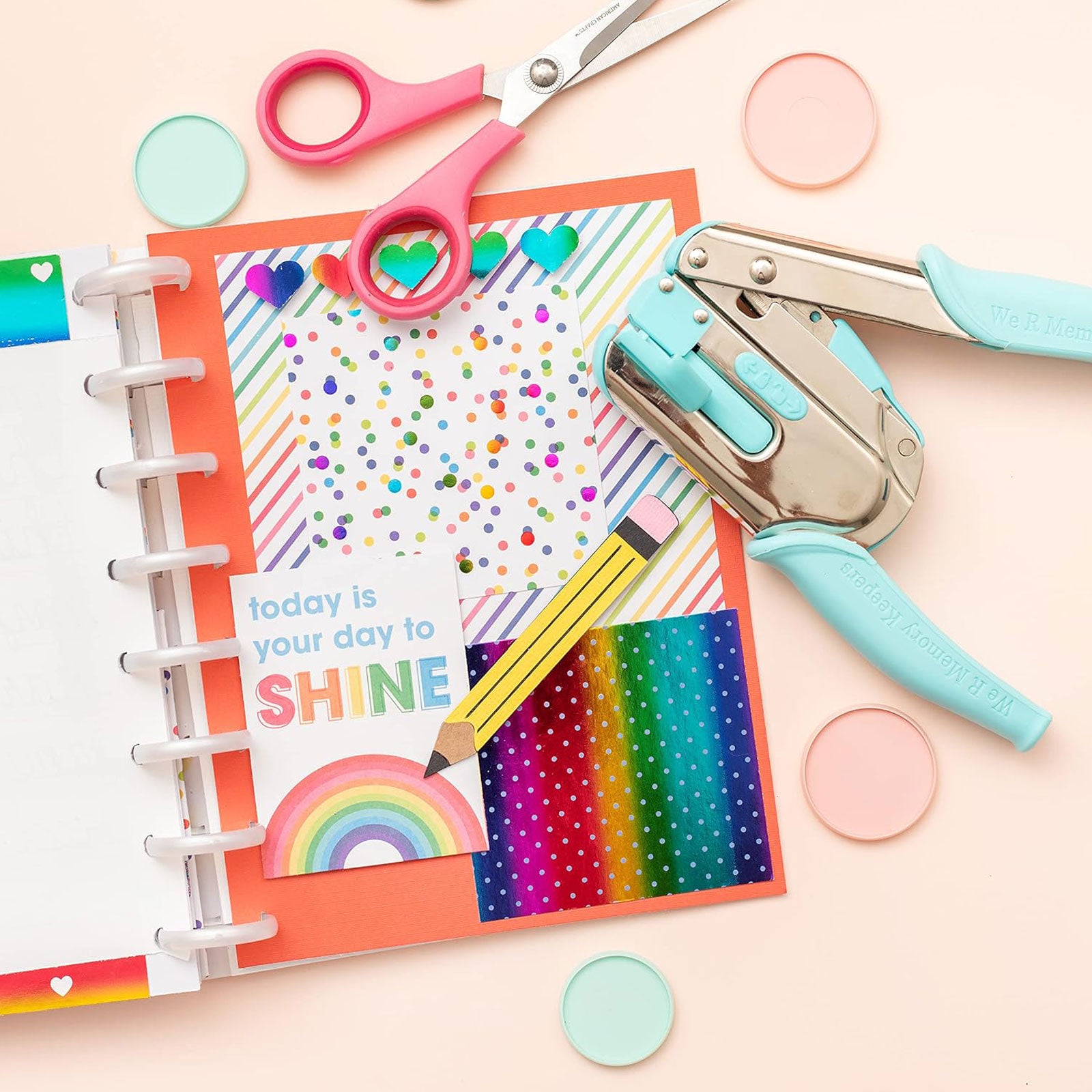 Lifestyle image of We R Makers Crop-A-Dile Power Disc Punch with craft