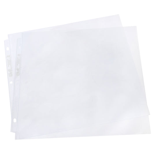 Image of the items included in the We R Makers 12x12 Non-Glare Page Protectors - 10 Pack.