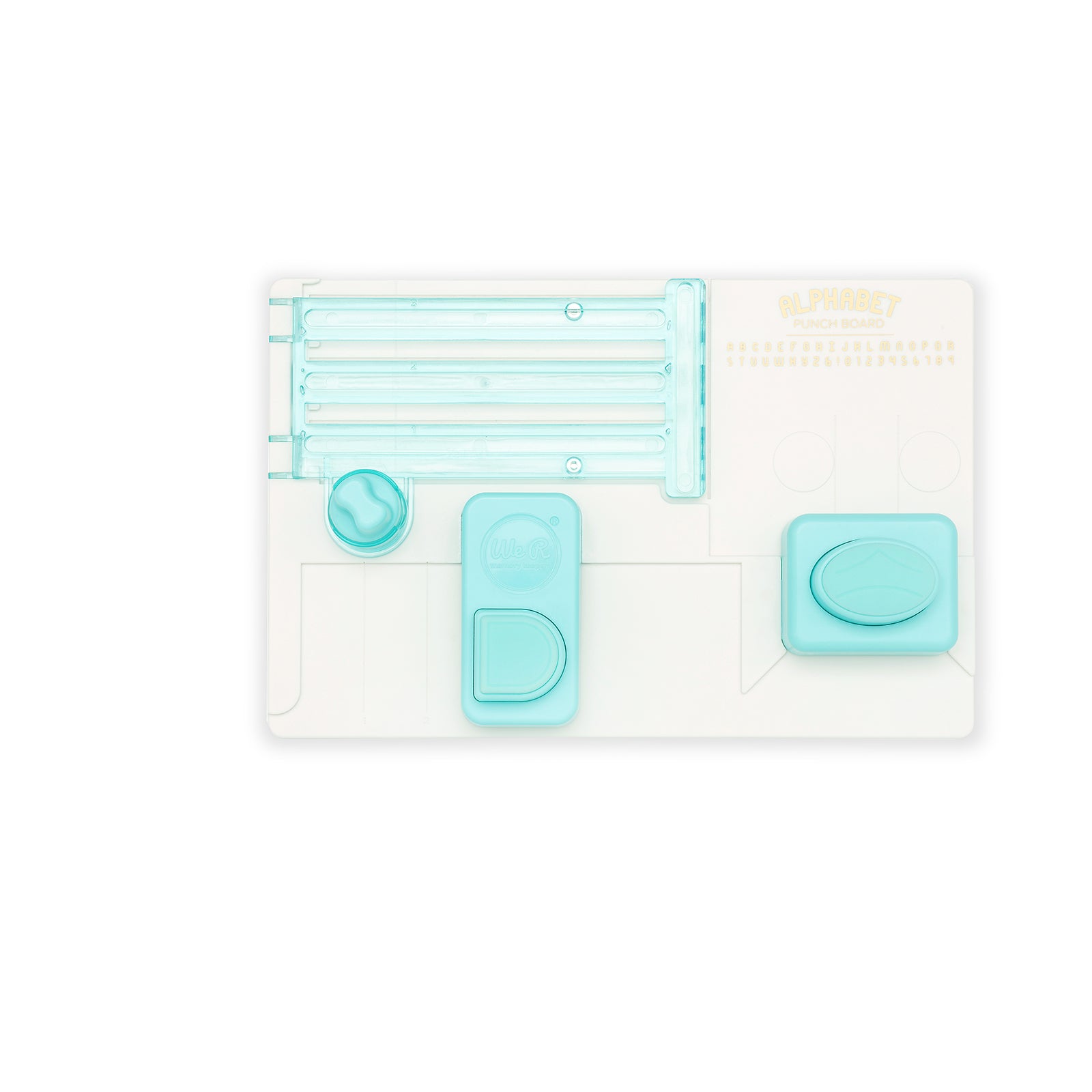 Front view of the We R Makers Alphabet Punch Board.