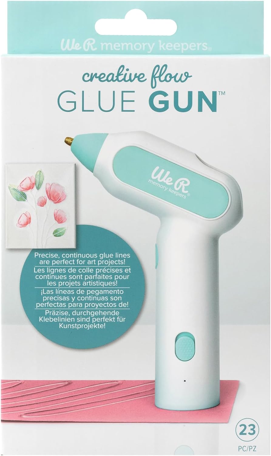 Front packaging of the We R Makers Creative Flow Glue Gun.